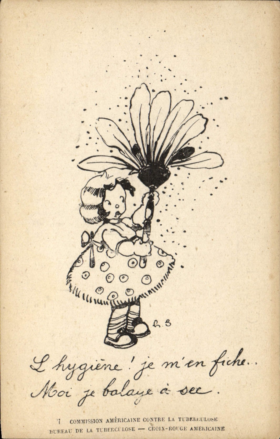 VINTAGE POSTCARD Tuberculosis Child Microbes