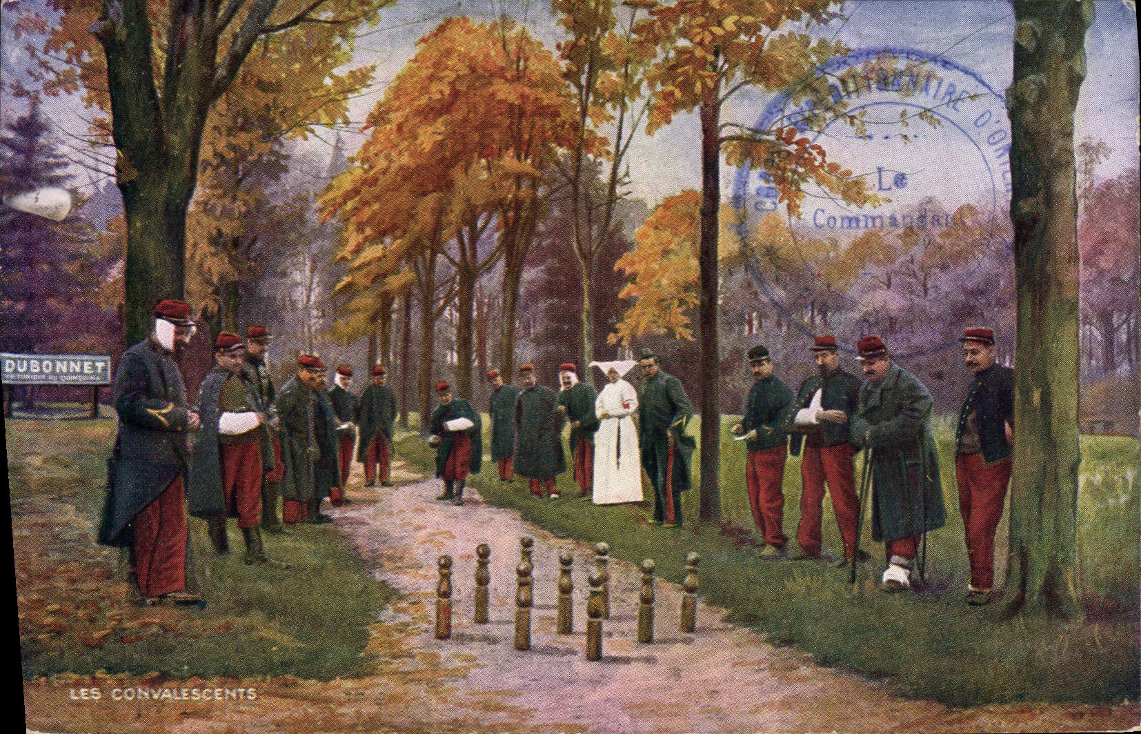 CPA Jeu de quilles Religieuse Militaria Les convalescents Dubonnet 