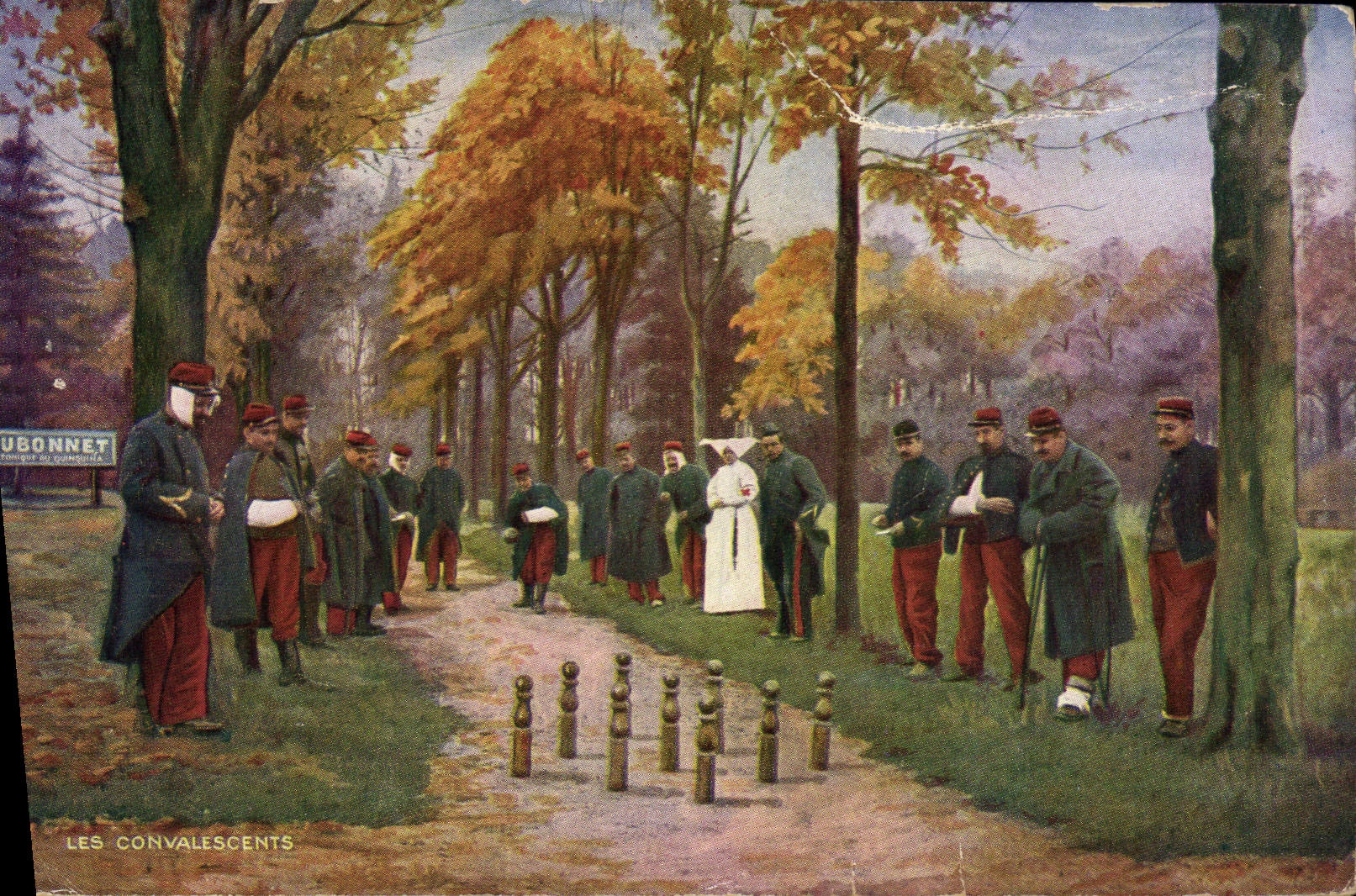 CPA Jeu de quilles Religieuse Militaria Les convalescents Dubonnet