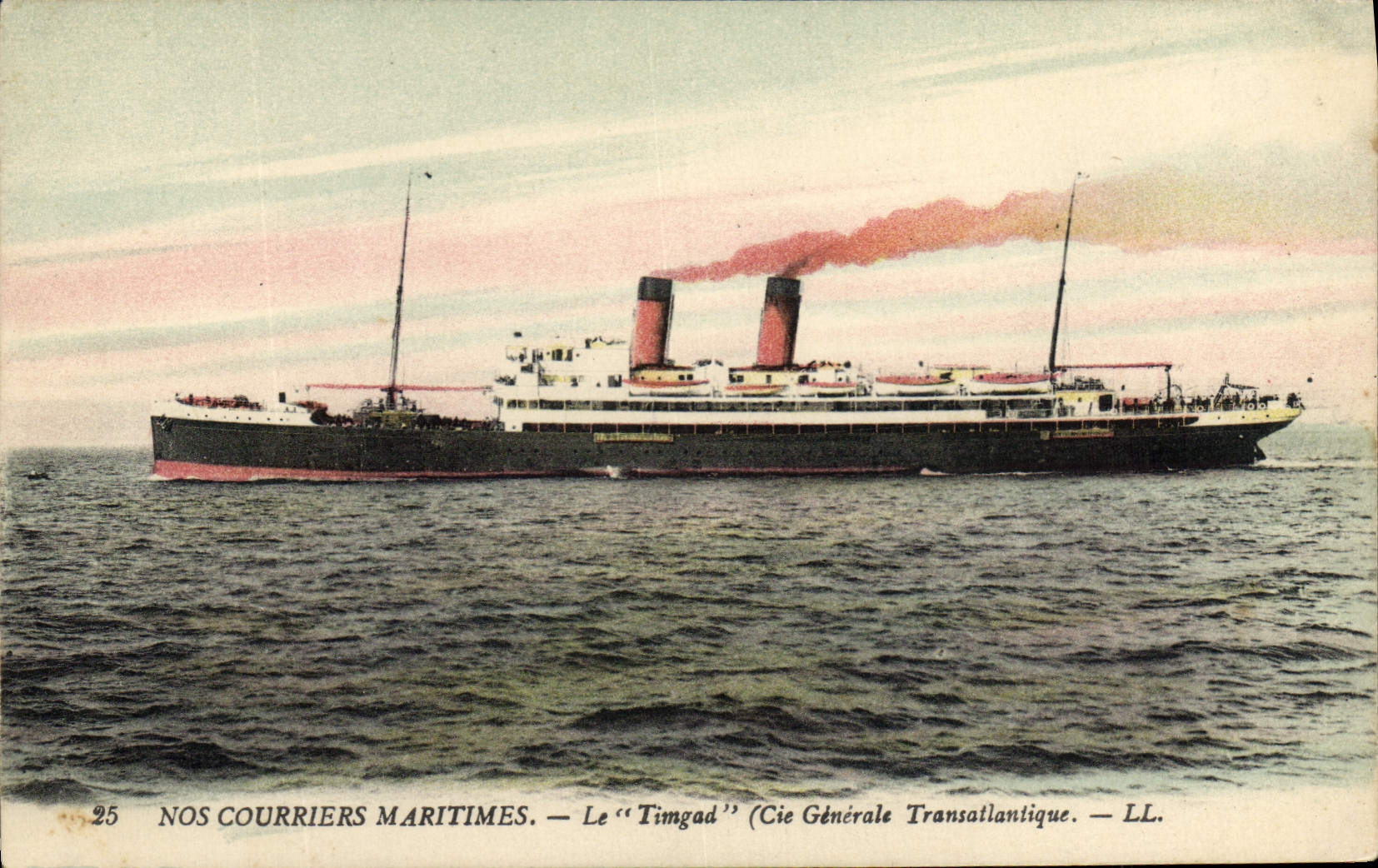 CPA Bateau Courriers maritimes Le Timgad Cie Generale Transatlantique