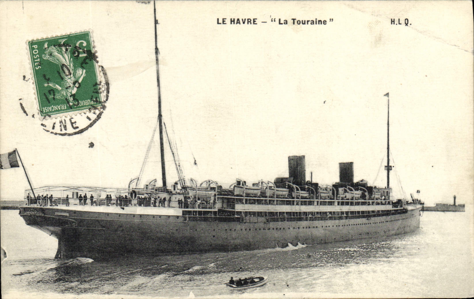 CPA Bateau Paquebot Le Havre La Touraine