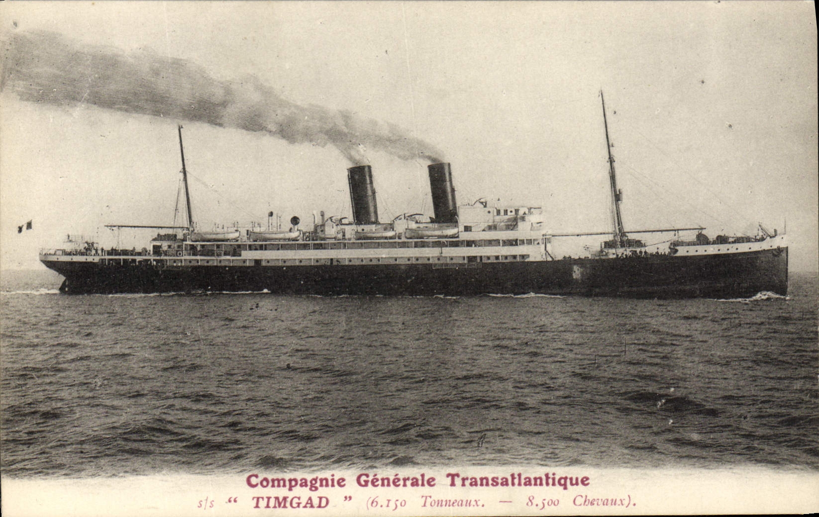 CPA Bateau Paquebot Timgad Compagnie Generale Transatlantique