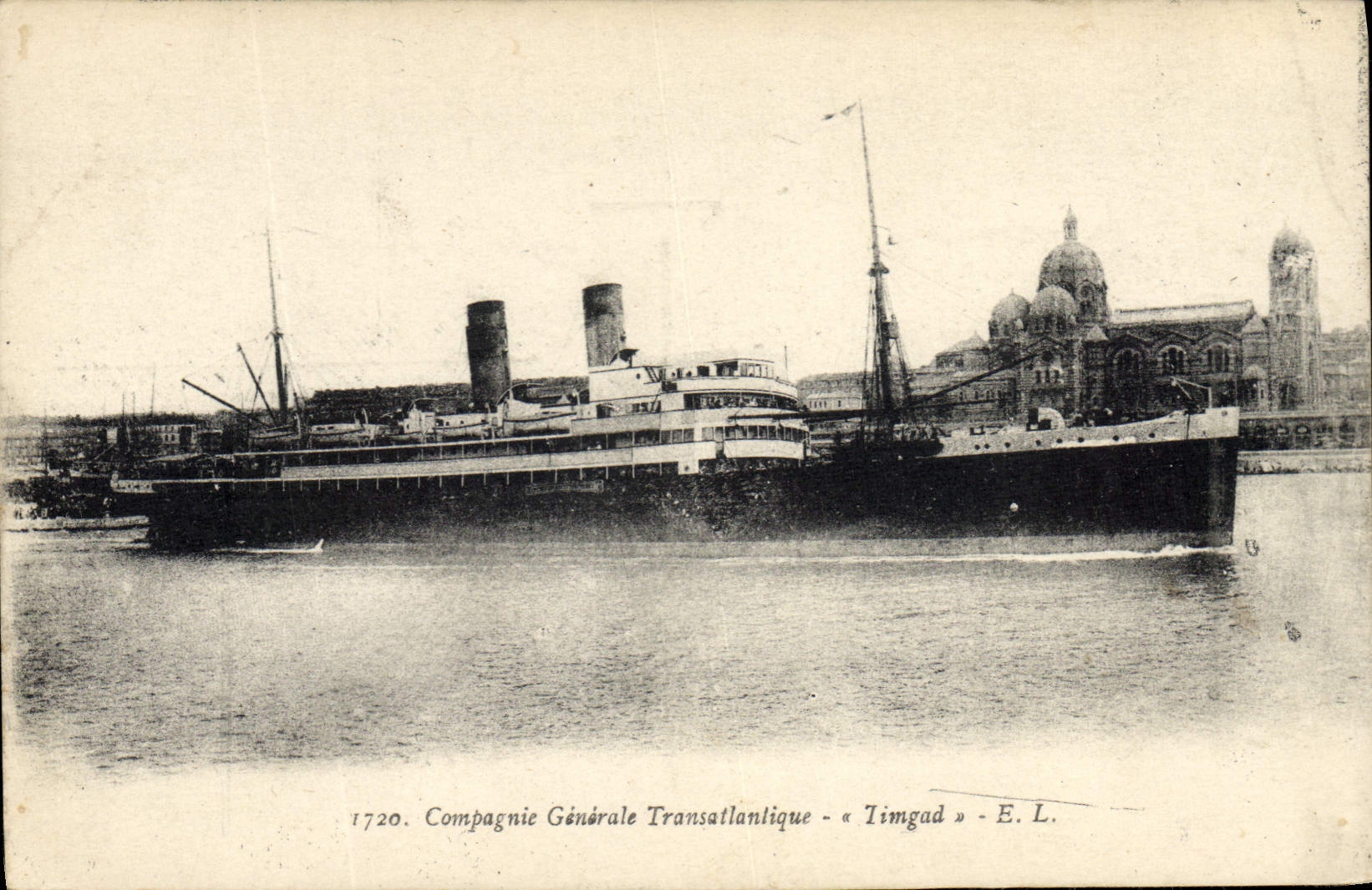 VINTAGE POSTCARD Boat Steamer Transatlantic General Timgad Co