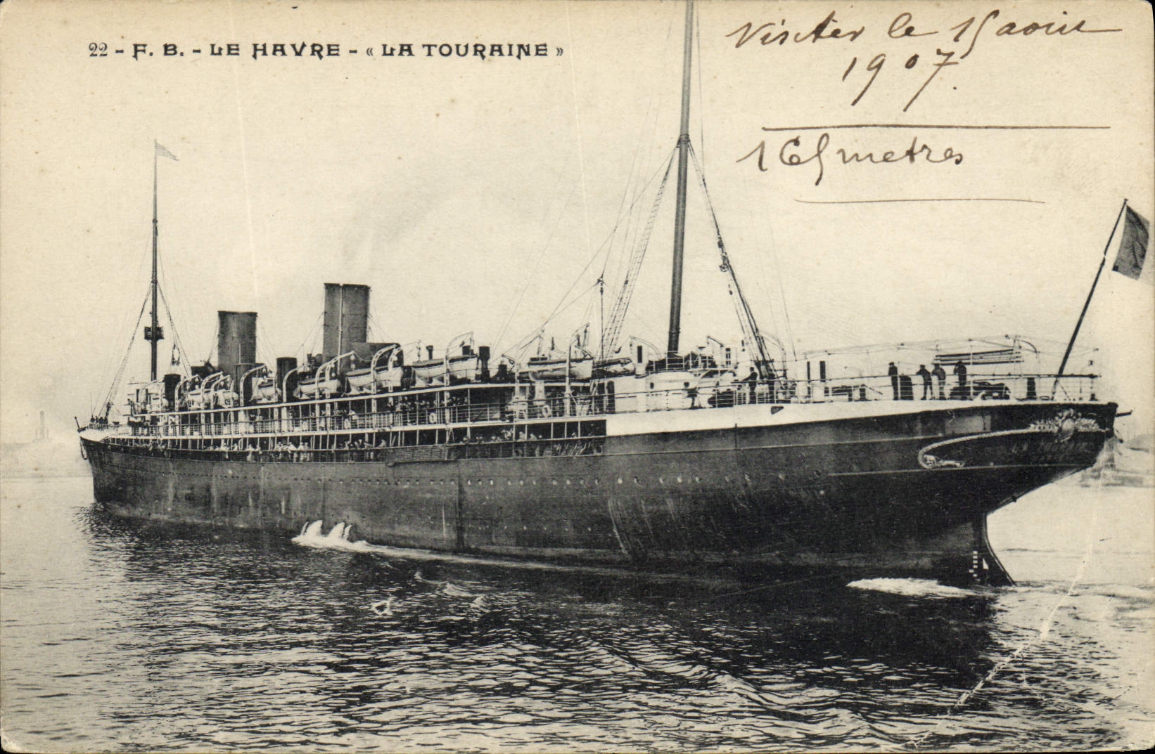 CPA Bateau Paquebot La Touraine Le Havre