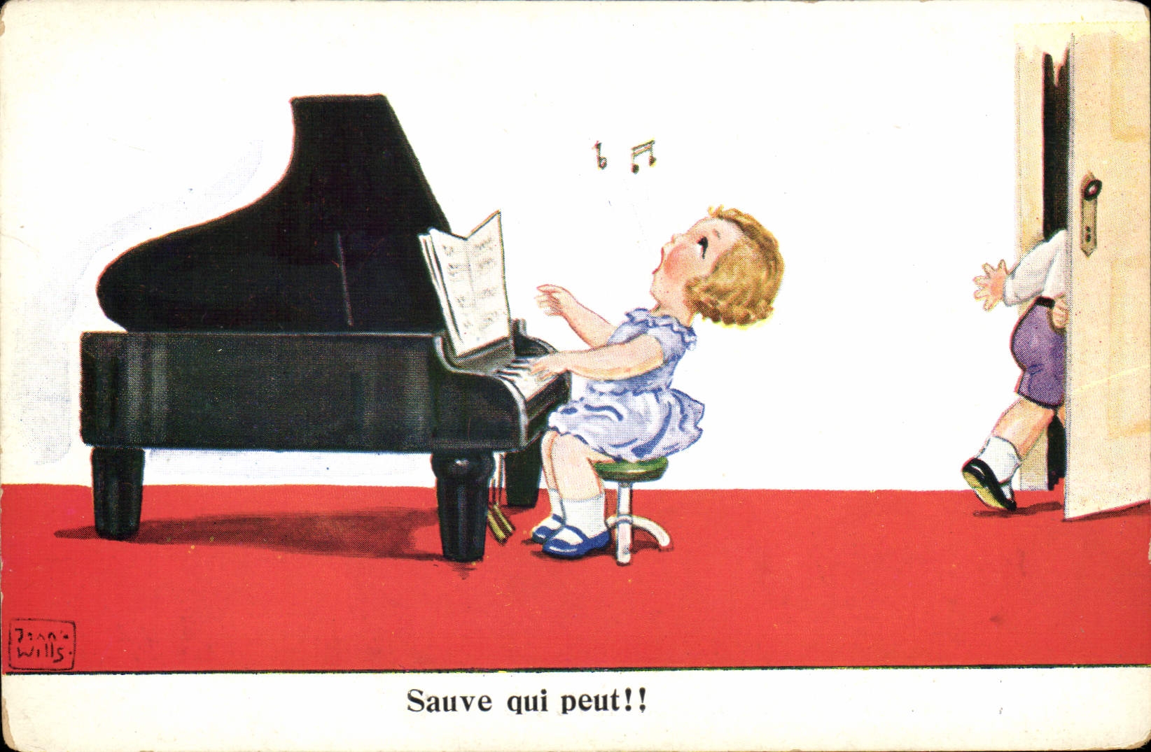 CPA Fantaisie Illustrateur Enfant Piano 
