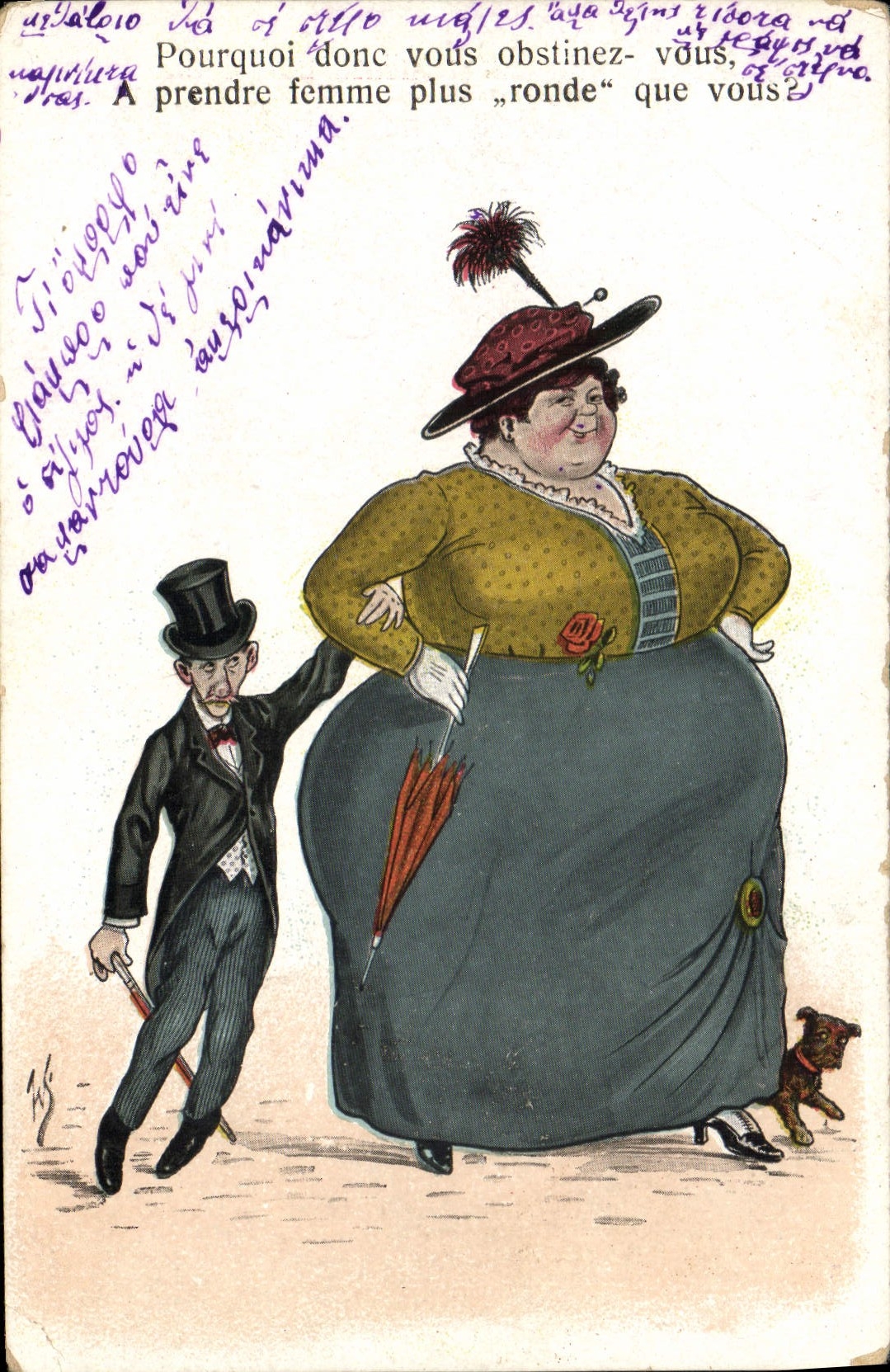 CPA Fantaisie Illustrateur Femme forte 