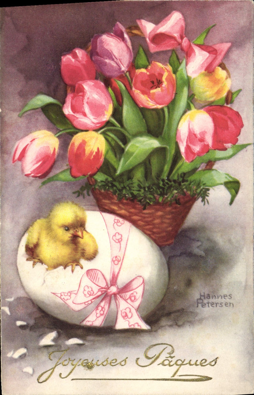 VINTAGE POSTCARD Fantasy Illustrator Egg Chick