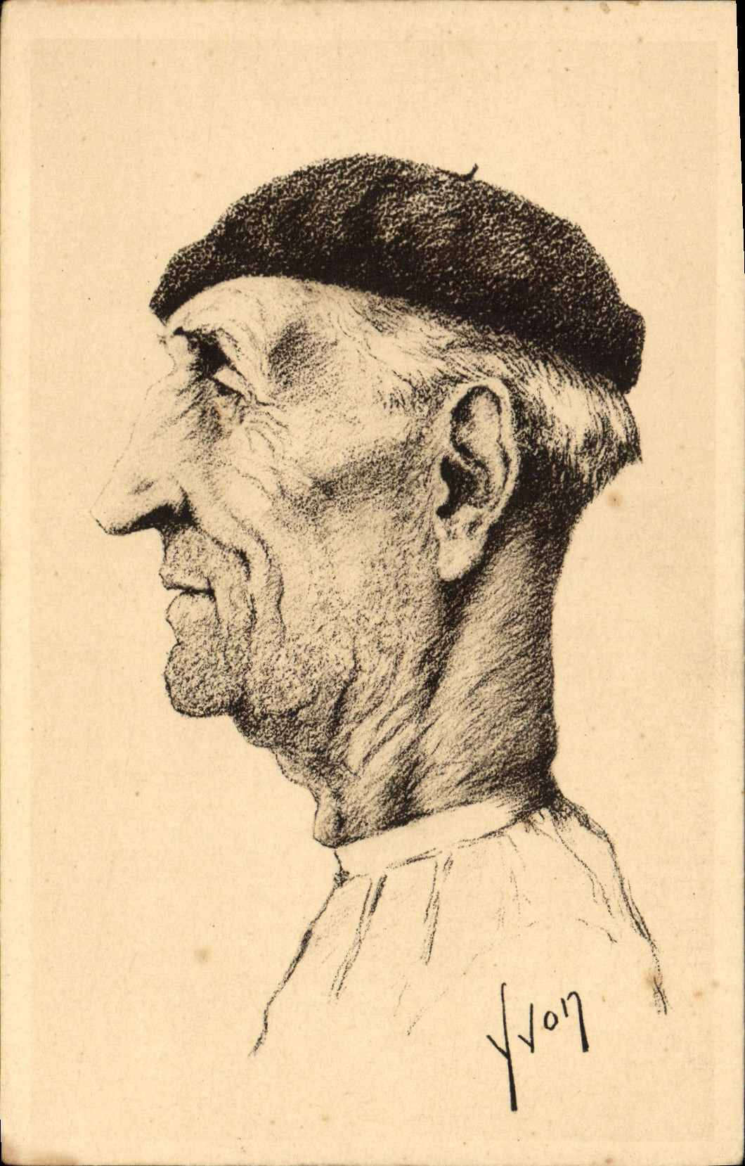 CPA Folklore Yvon Pays basque Type de basque