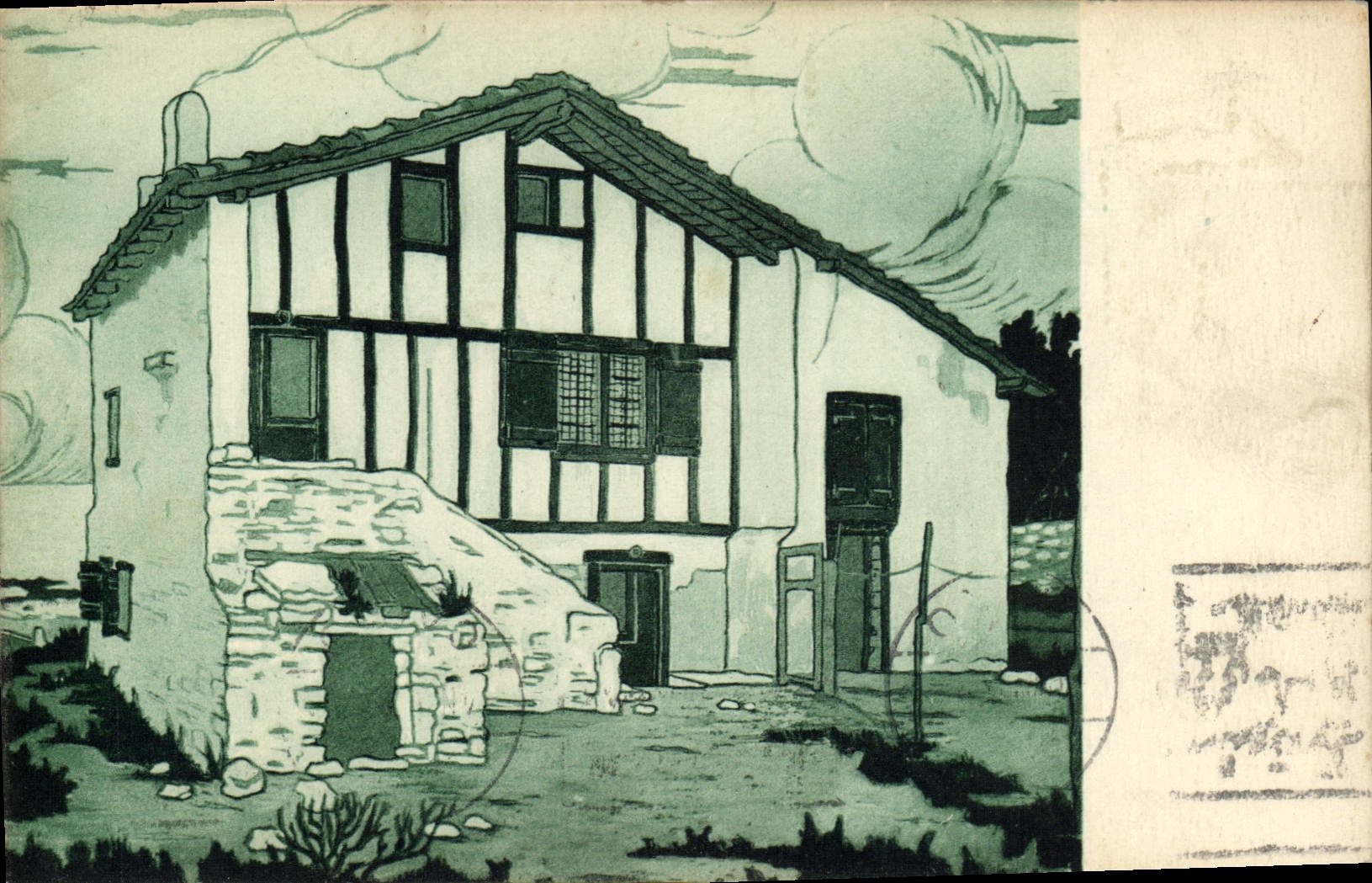 CPA Folklore Pays basque Vieille maison 