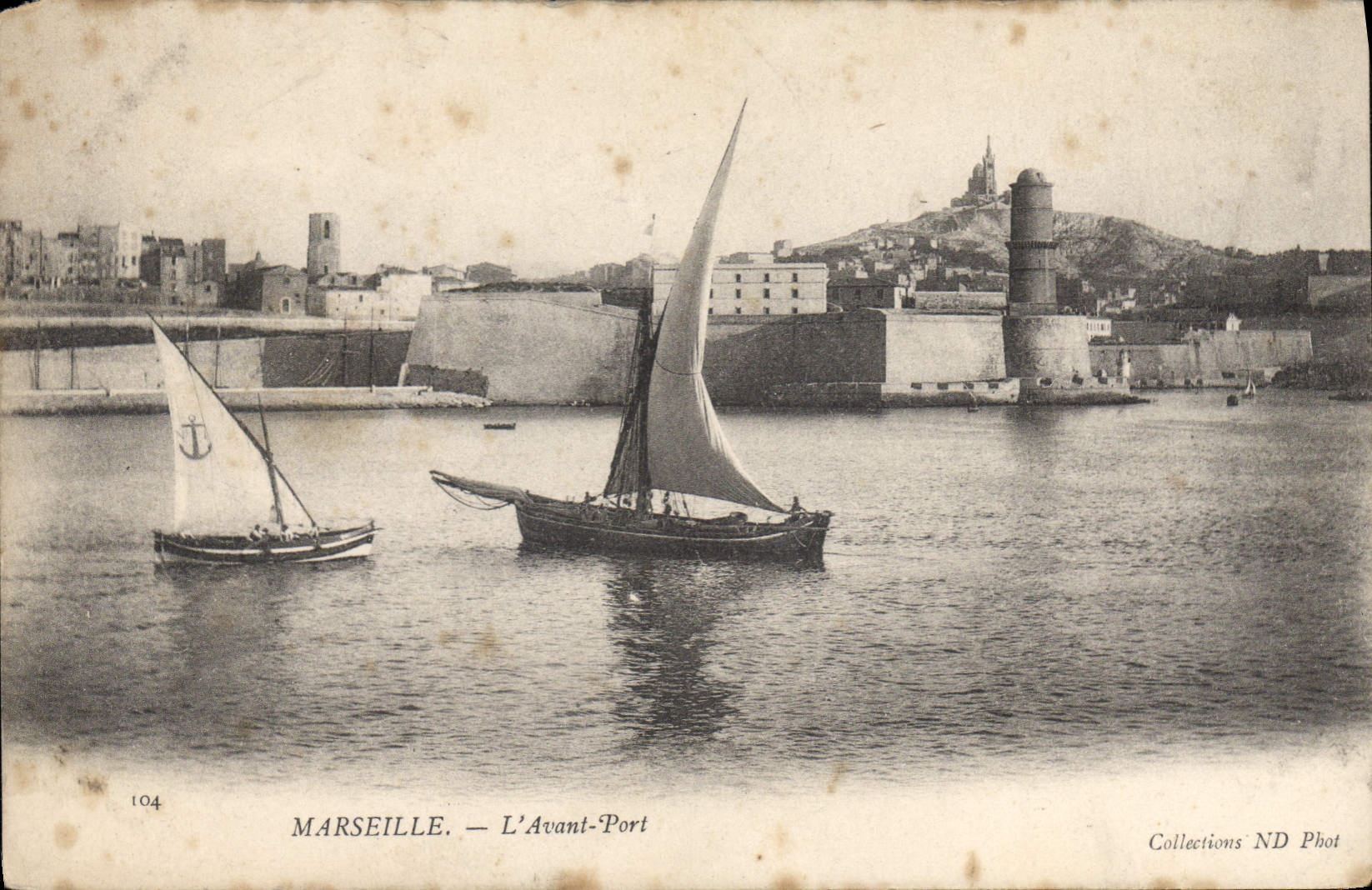 POSTAL Marsella de la VENDIMIA antes del puerto