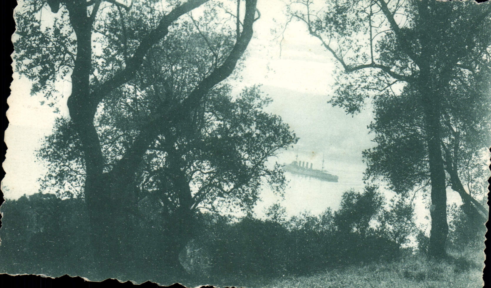 VINTAGE POSTCARD Villefranche Seen On the Roads Boat
