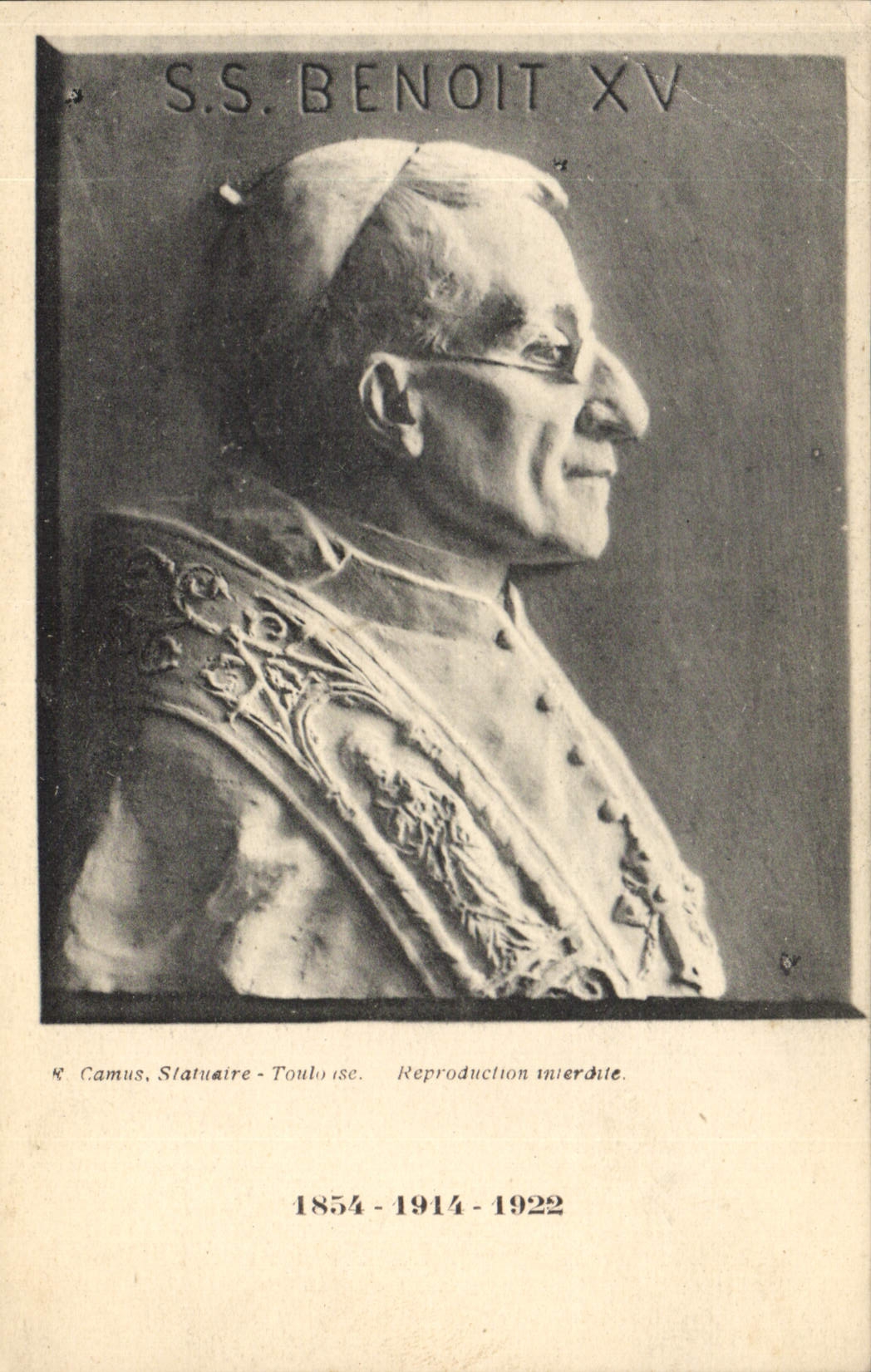 VINTAGE POSTCARD S Benoit XV