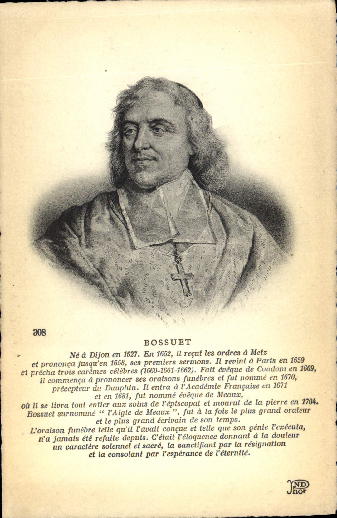 VINTAGE POSTCARD Bossuet