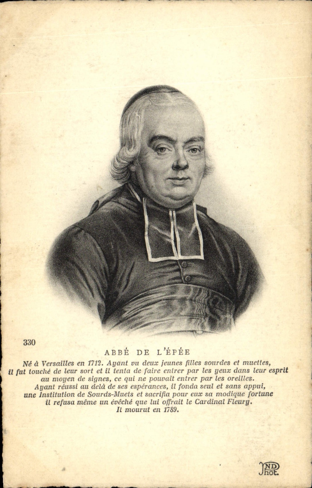 VINTAGE POSTCARD Abbot of the Versailles Sword