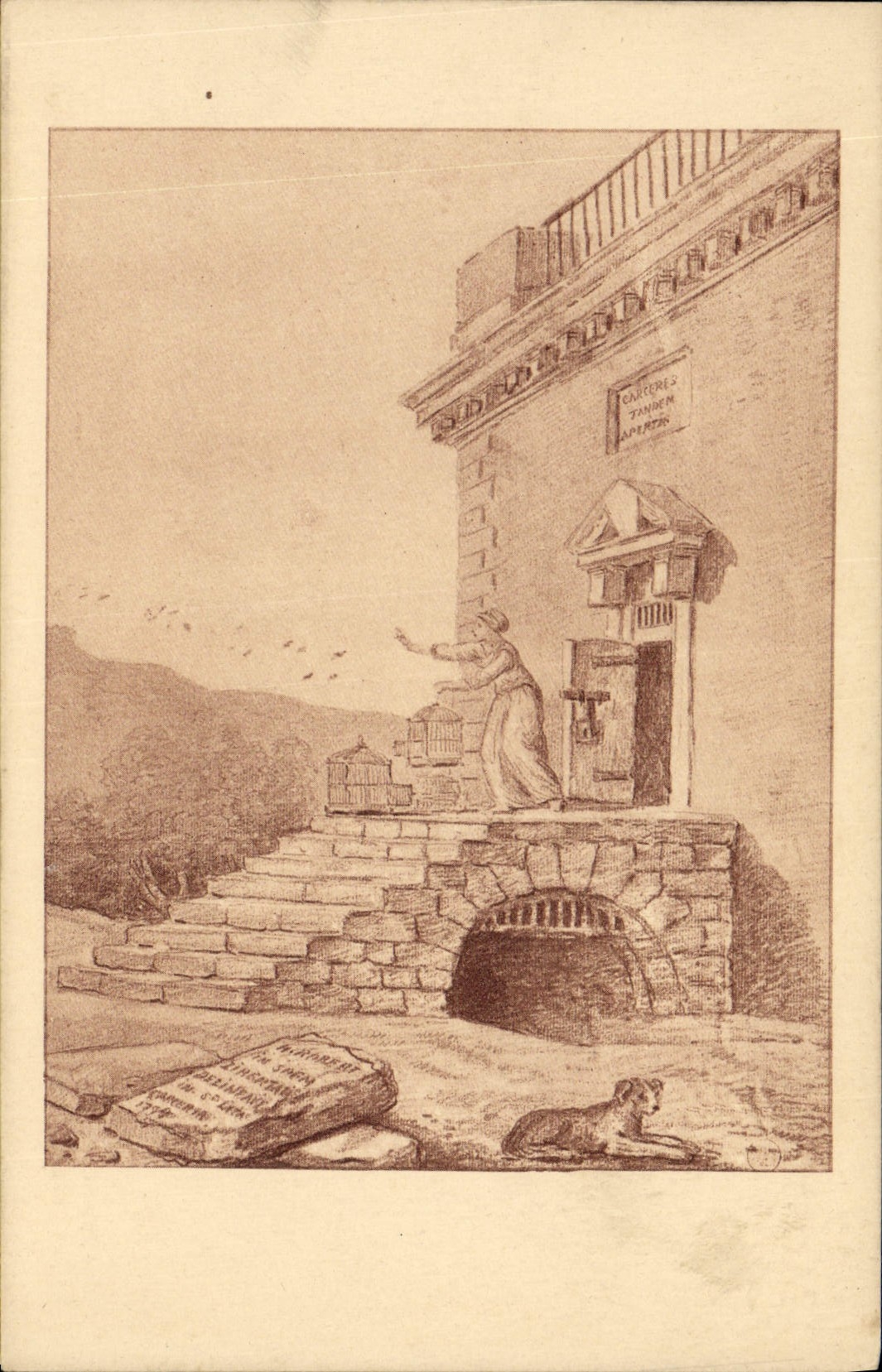 VINTAGE POSTCARD Montpellier the medical college Atger Museum the delivery of the prisoners