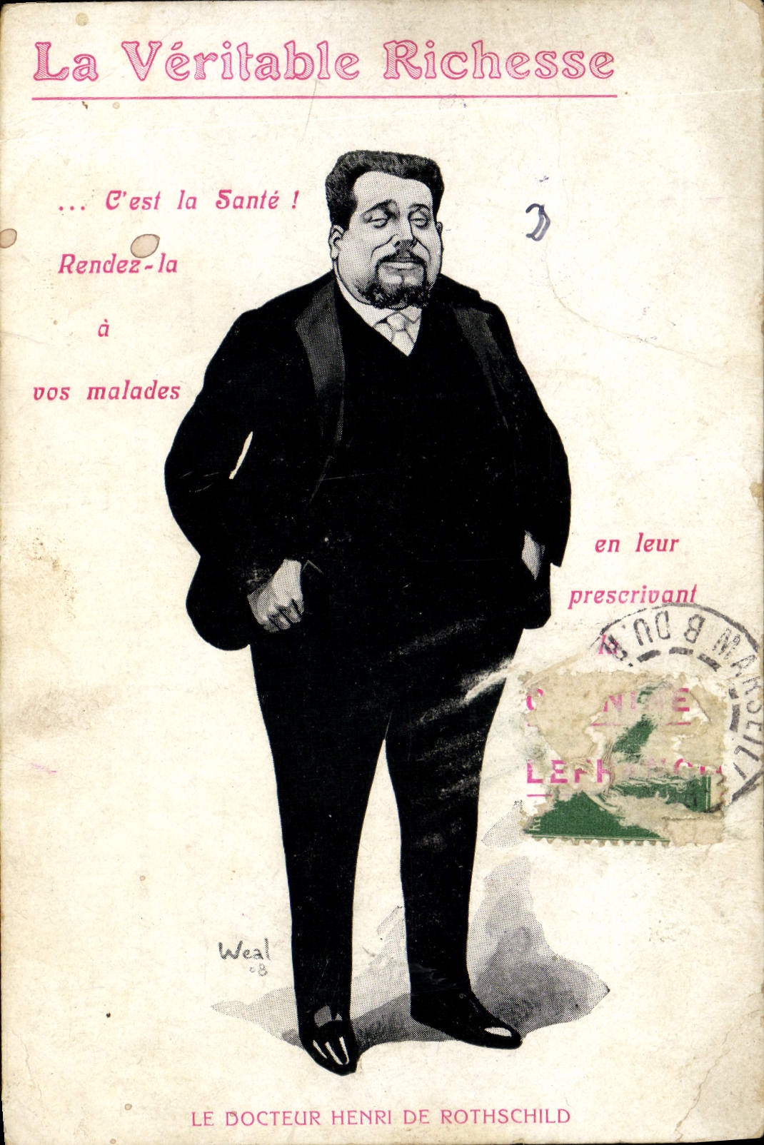 VINTAGE POSTCARD Doctor Henri de Rothschild