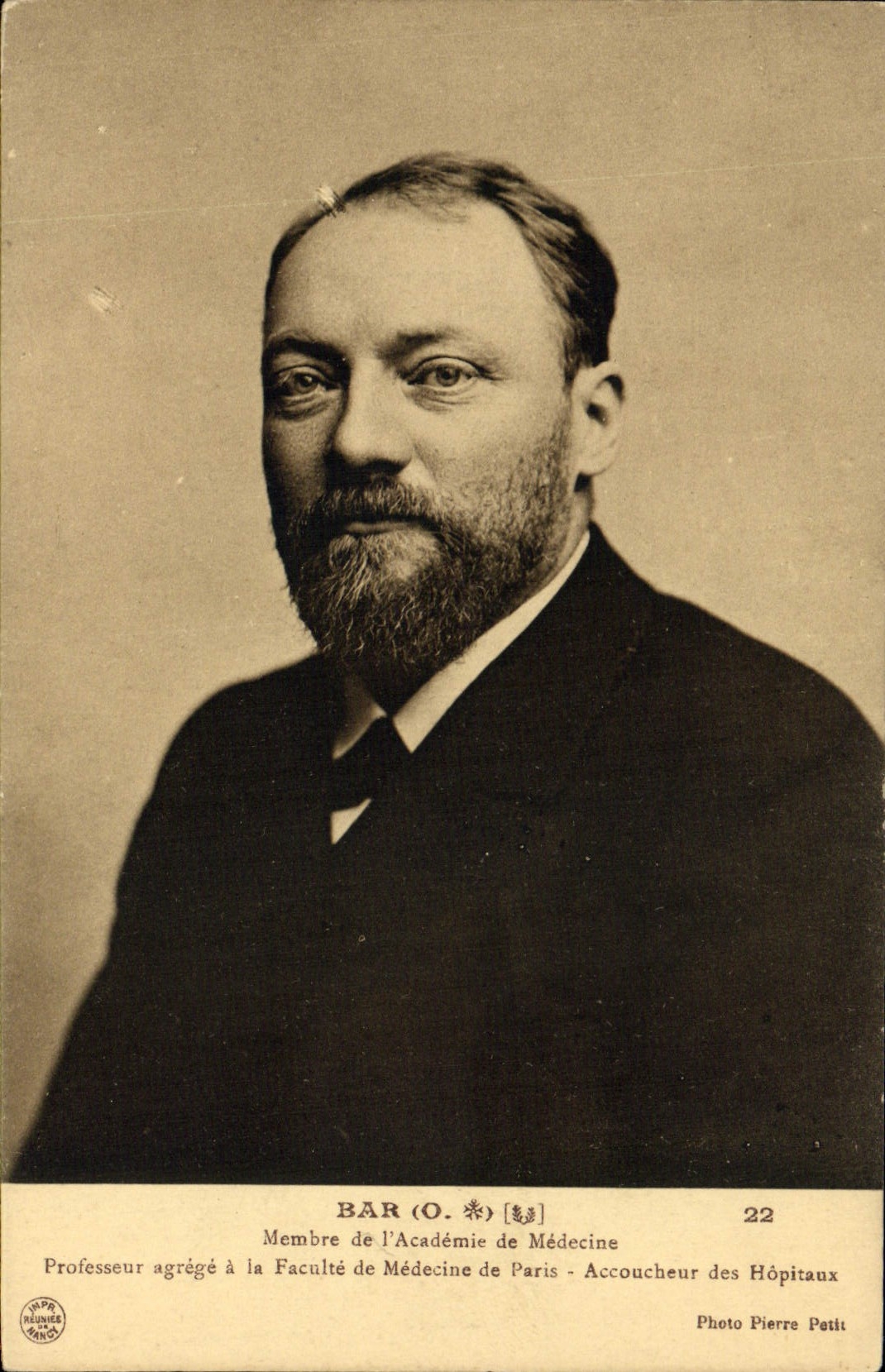 VINTAGE POSTCARD Bar Member of the Academy of Medicine of Paris Obstetrician of the Hospitals