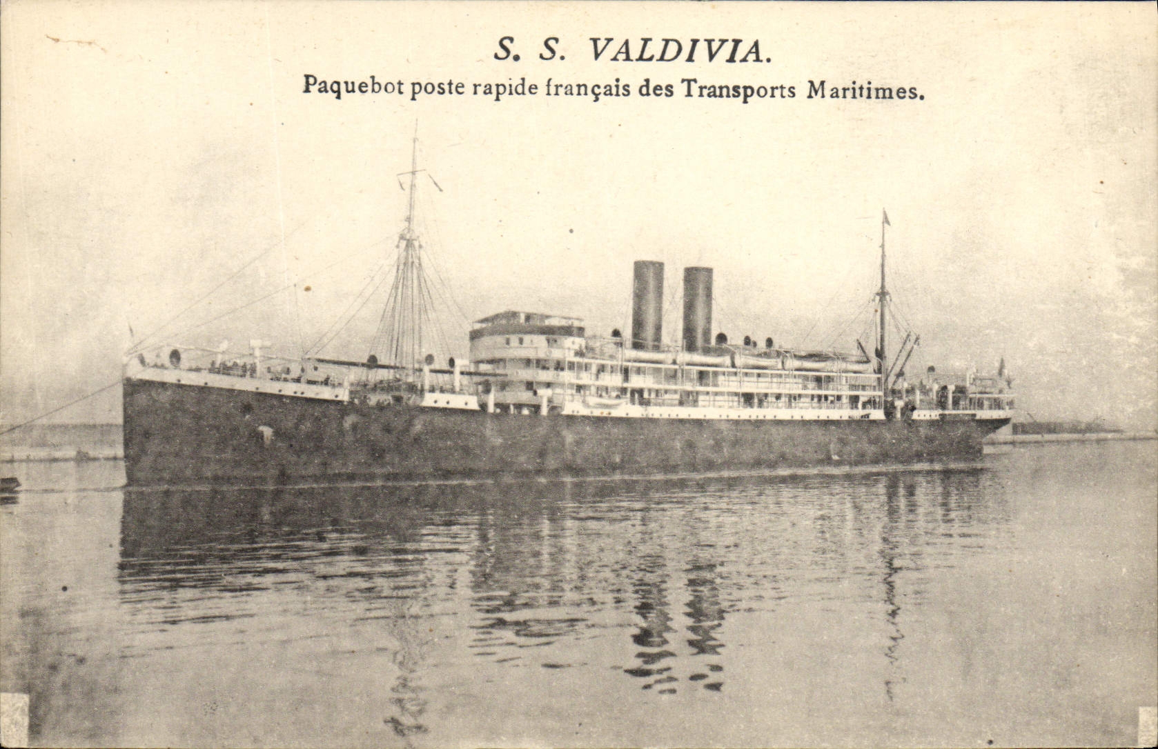 VINTAGE POSTCARD Bateau Steamer S Valdivia Paquebot posts fast French of the Maritime transport