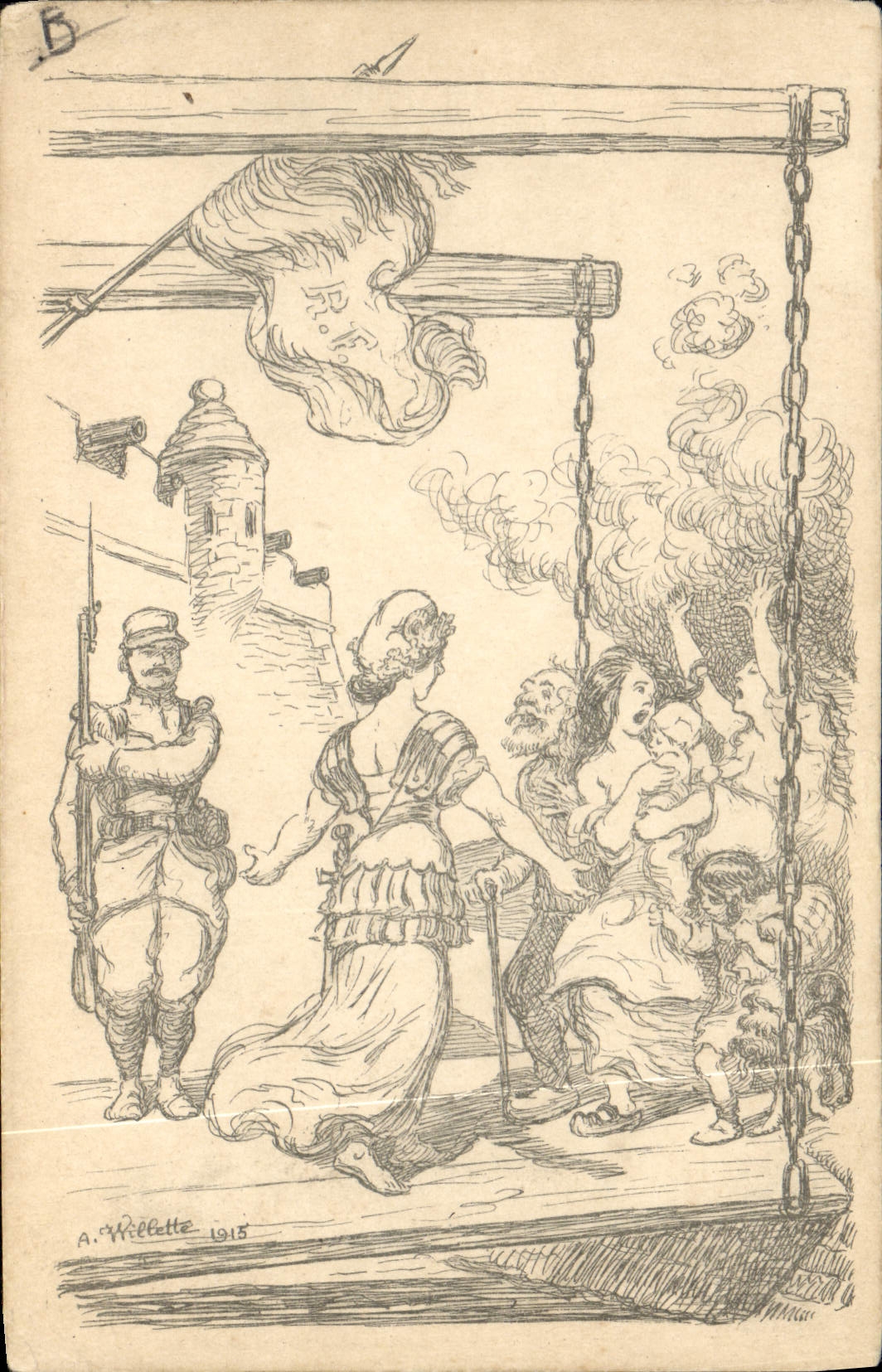 VINTAGE POSTCARD Fantasy Illustrator Marianne Willette Militaria