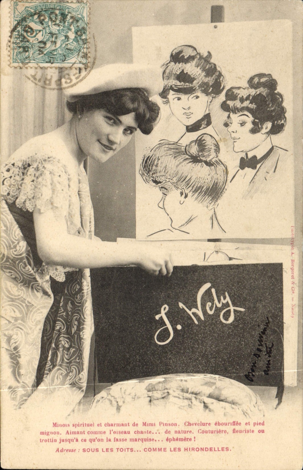 CPA Fantaisie Illustrateur Femme 