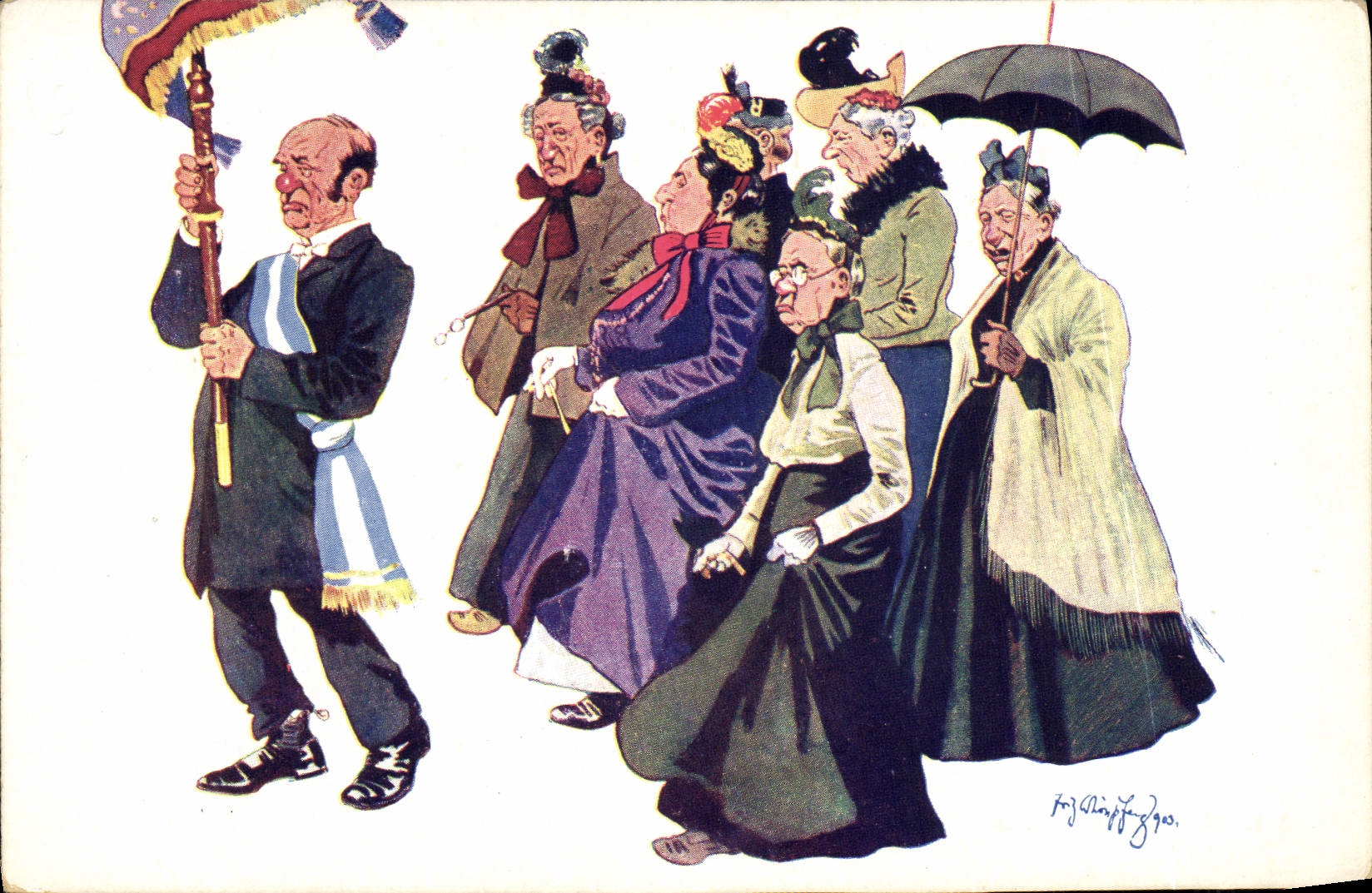 CPA Fantaisie Illustrateur Vieilles femmes