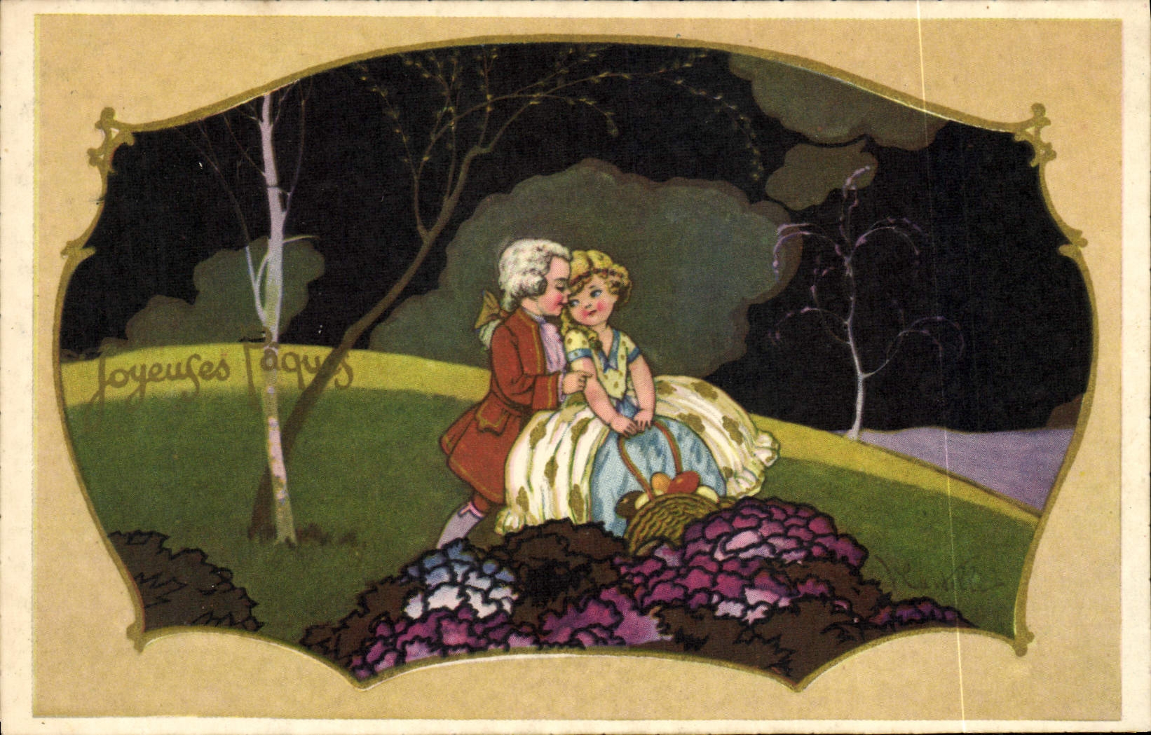 CPA Fantaisie Illustrateur Couple 