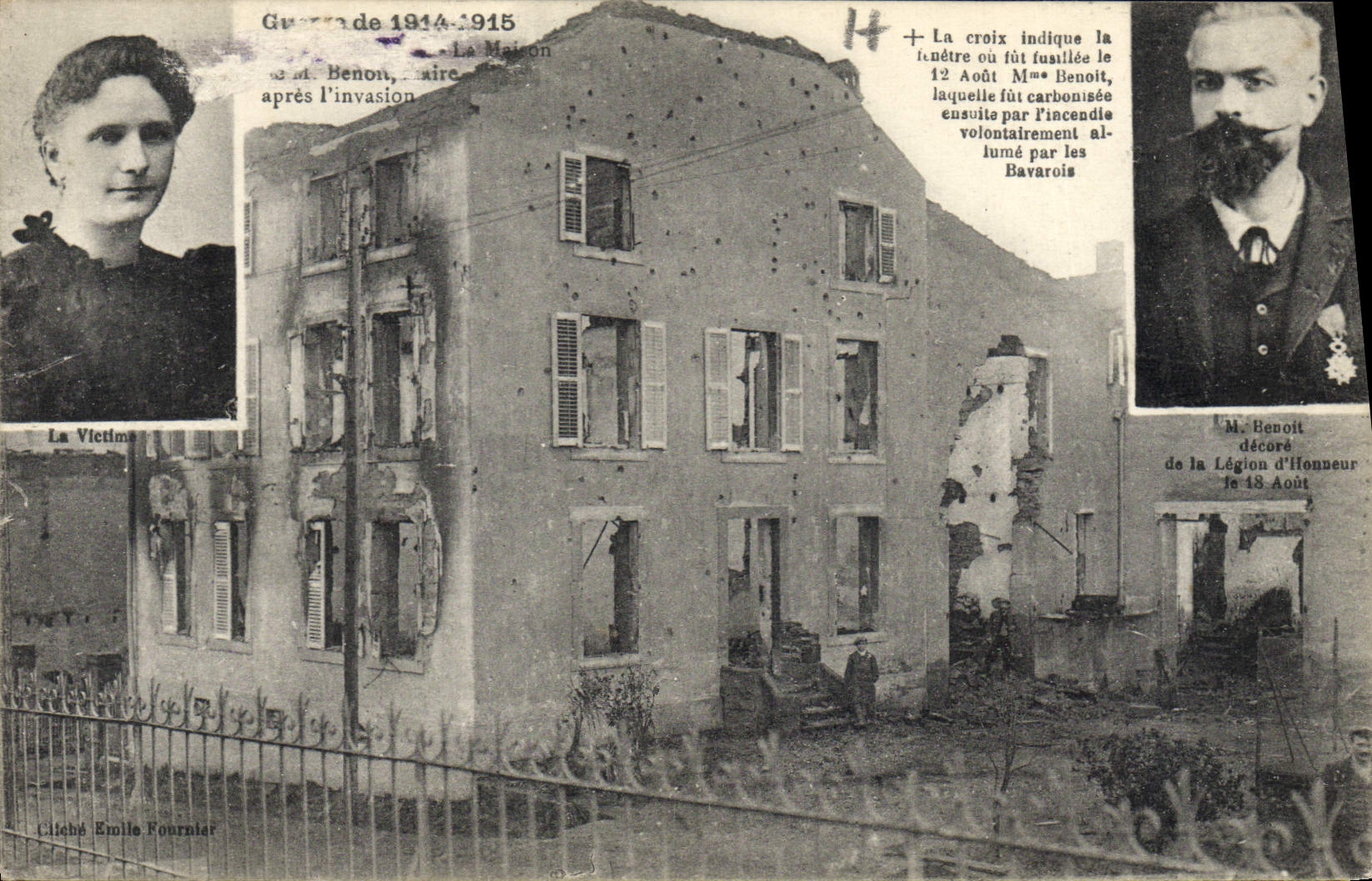 VINTAGE POSTCARD Militaria the house of Mr. Benoit after the invasion