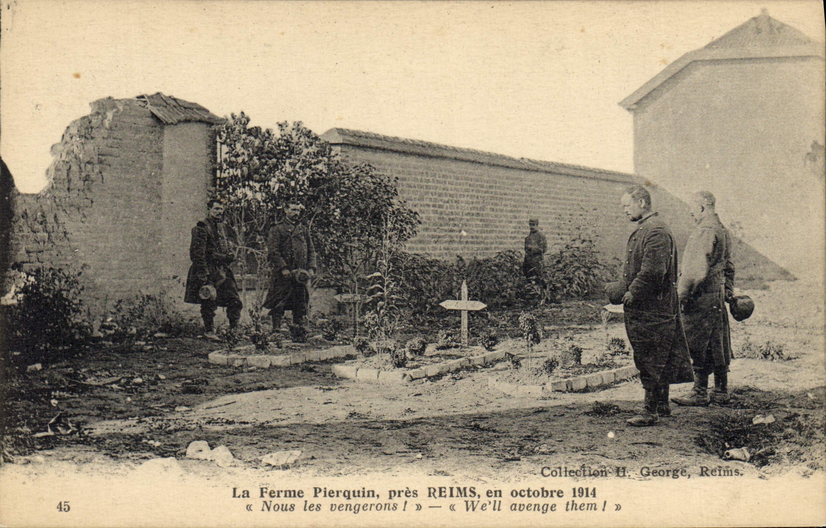 CPA Militaria La ferme Pierquin pres Reims Nous les vengerons !