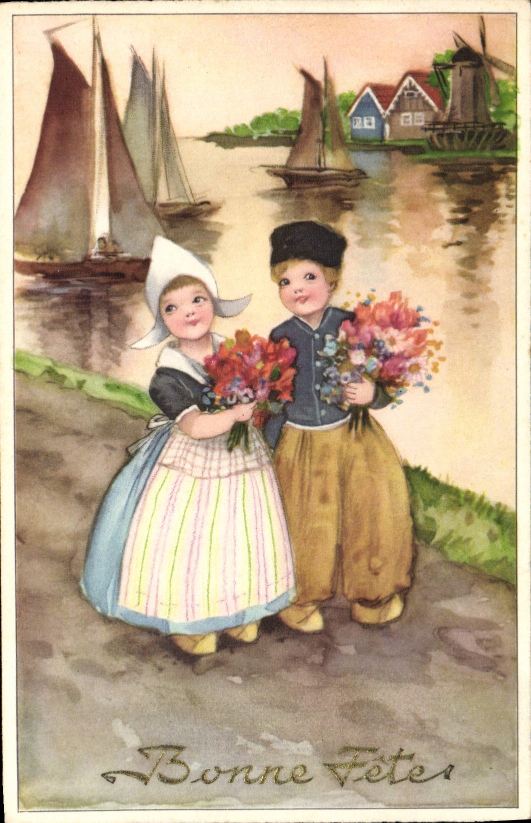 CPA Fantaisie Illustrateur Enfants Pays-Bas