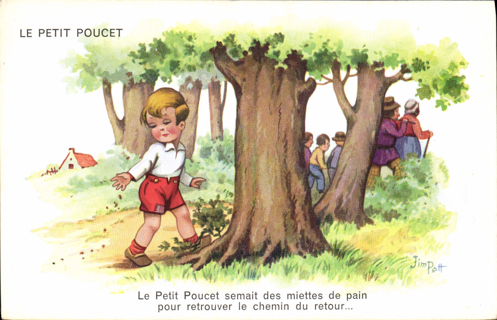 VINTAGE POSTCARD Fantasy Illustrator Jim Patt Child Tom Thumb