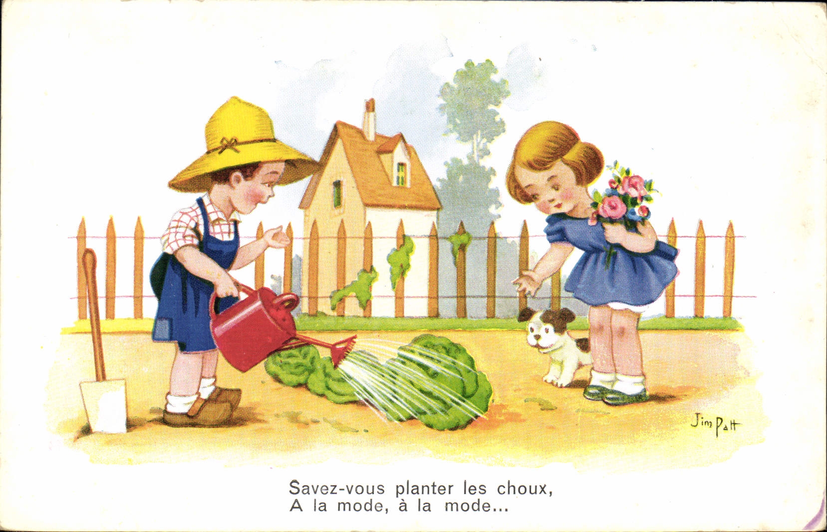 VINTAGE POSTCARD Fantasy Illustrator Jim Patt Children