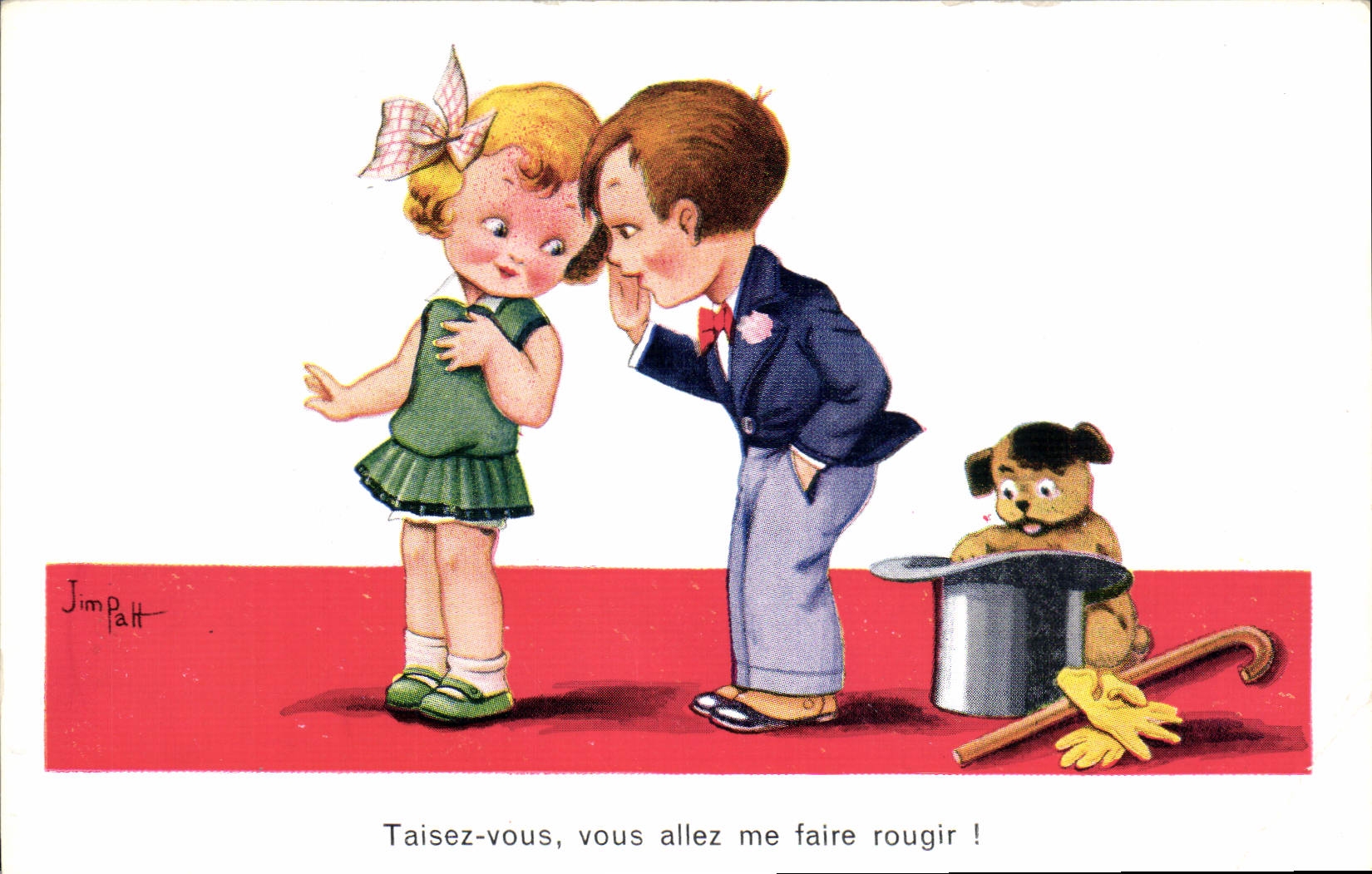 CPA Fantaisie Illustrateur Jim Patt Enfants Chien