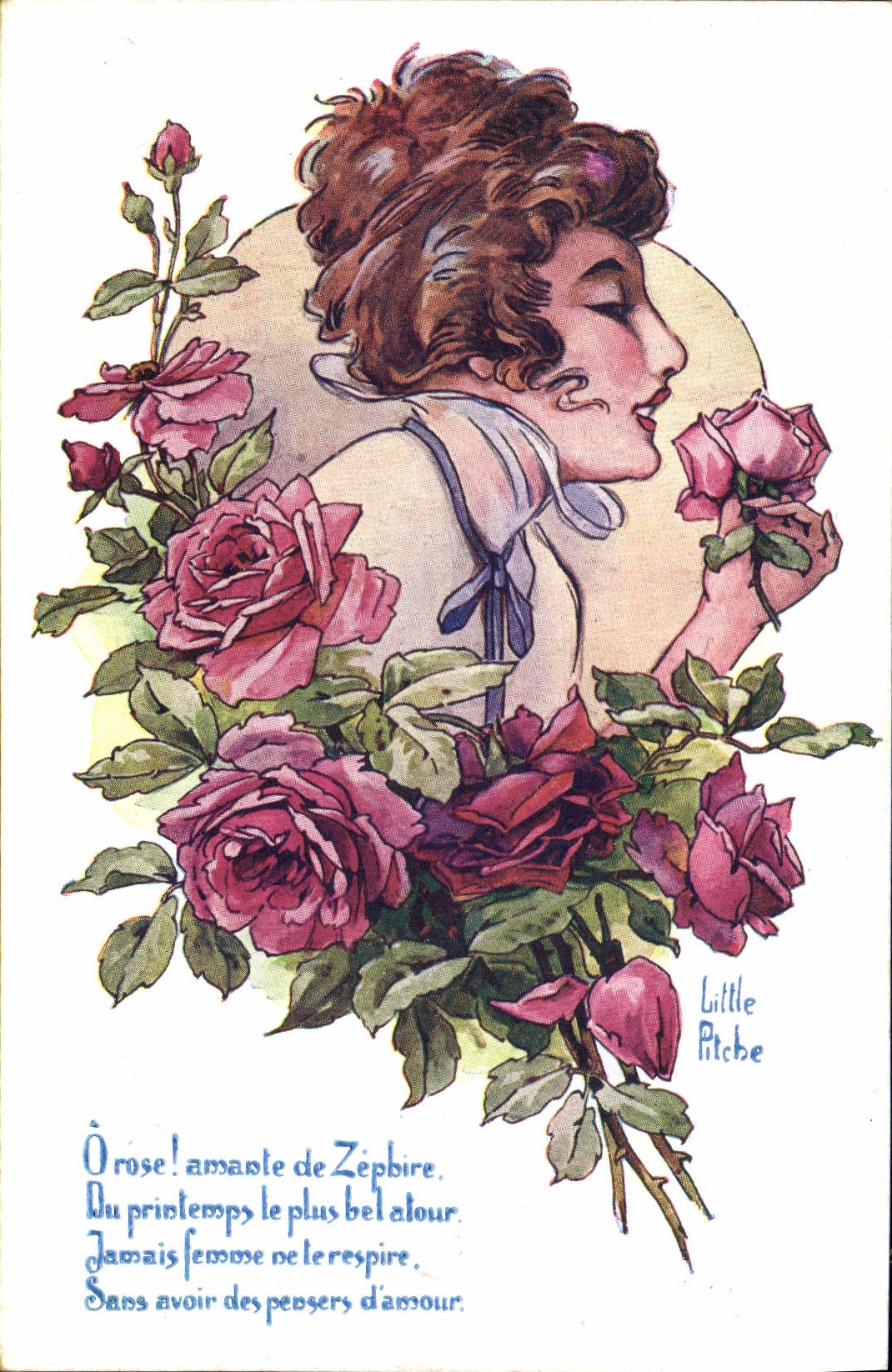 CPA Fantaisie Illustrateur Little Pitche Femme