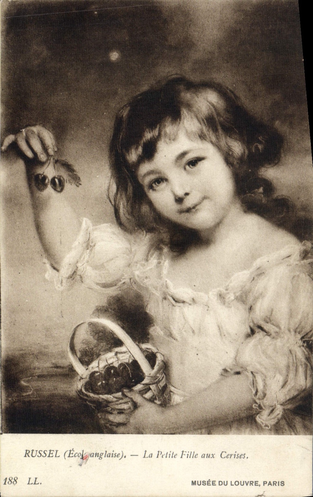 MODERN CARD Rueesl the Little girl with Cherries Epicie Museum of Lyon Beautiful arts