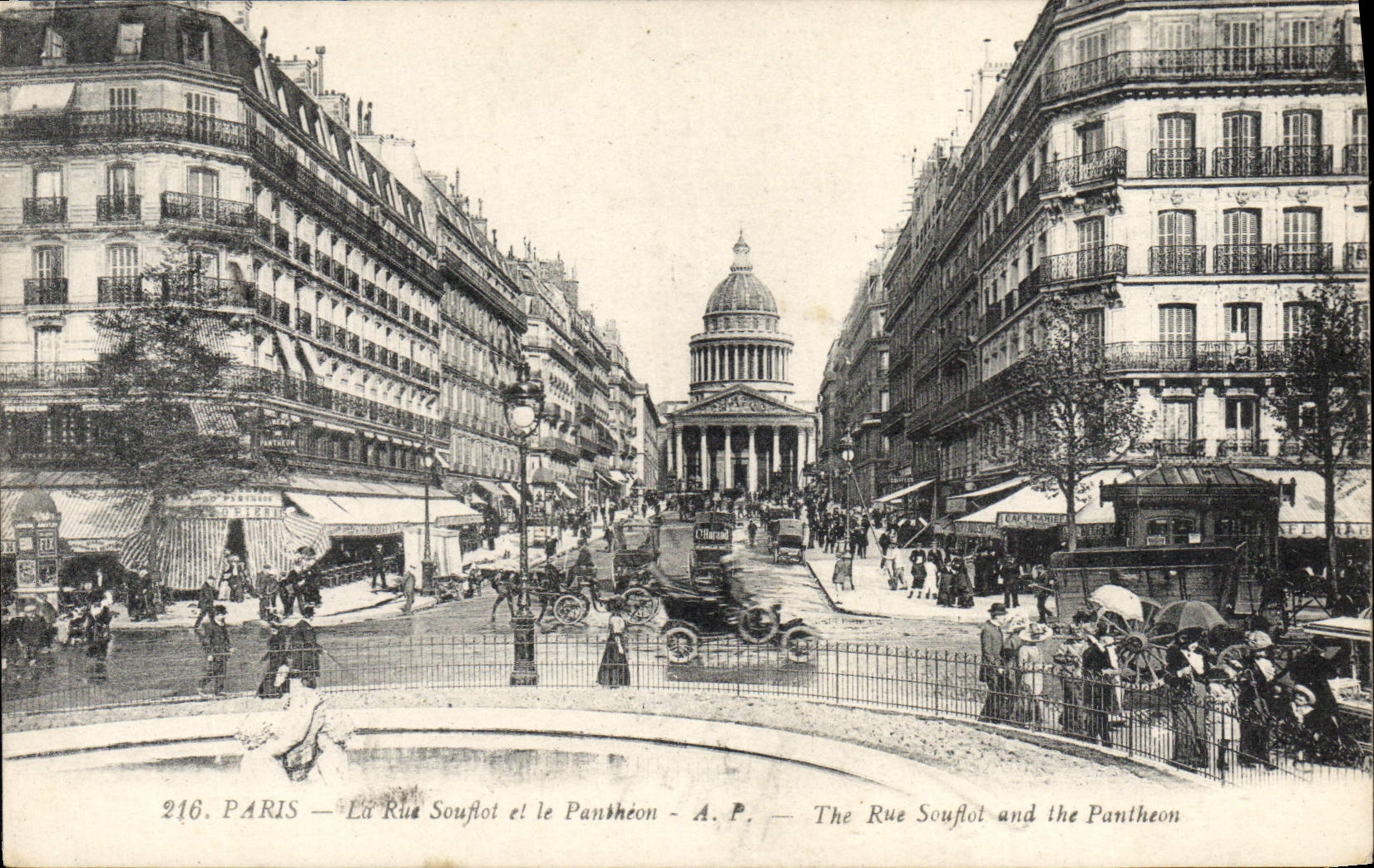 CPA Paris La Rue Souflot et le Pantheon