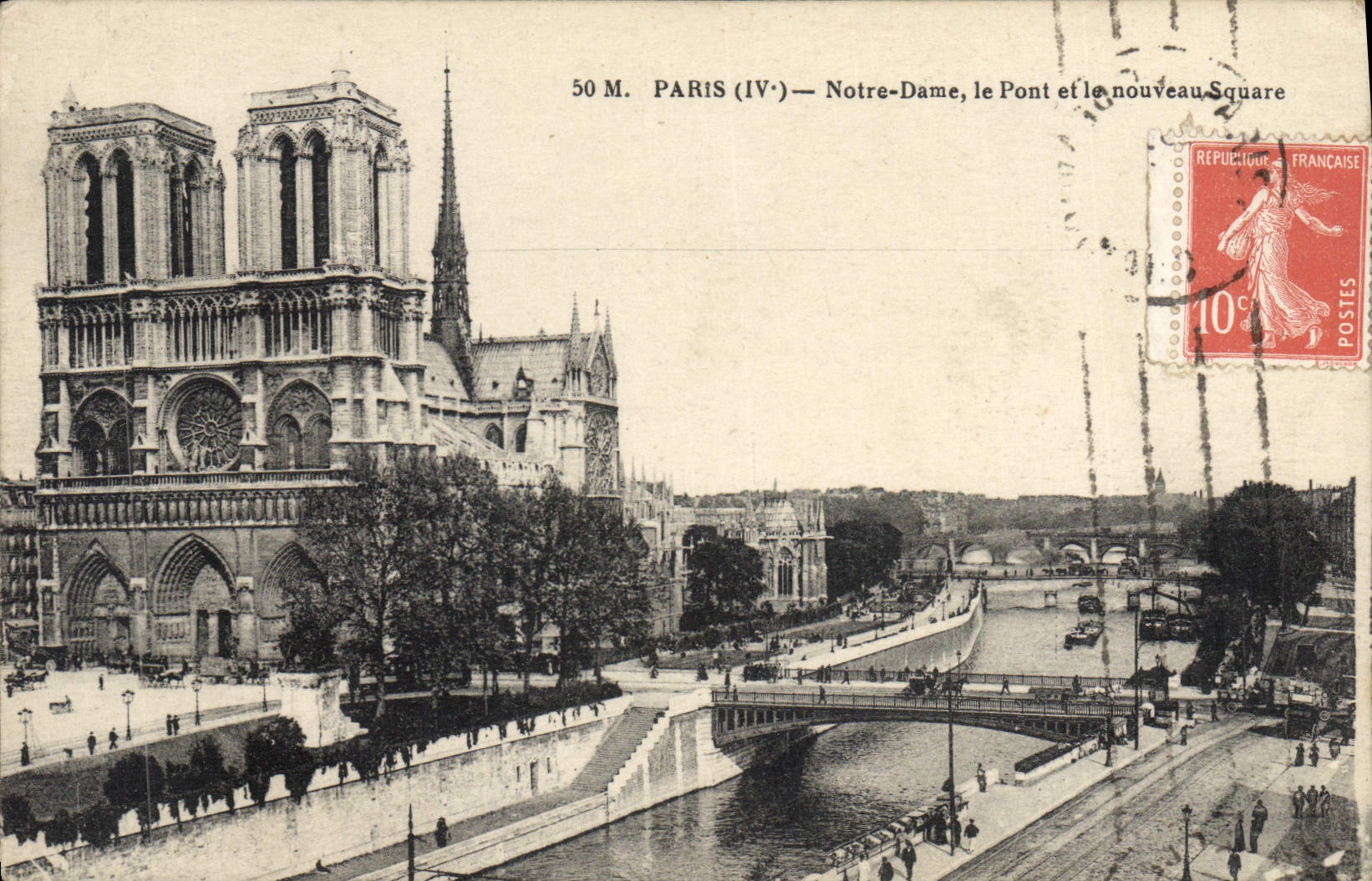 CPA Paris Notre Dame le Pont et le Nouveau Square