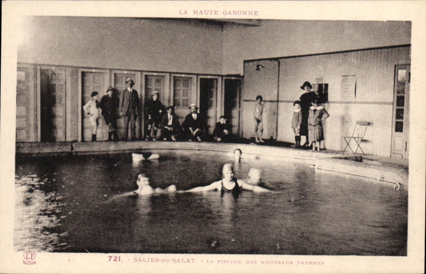 VINTAGE POSTCARD Hydrotherapy Dirtied of Salat the swimming pool of the new thermal baths