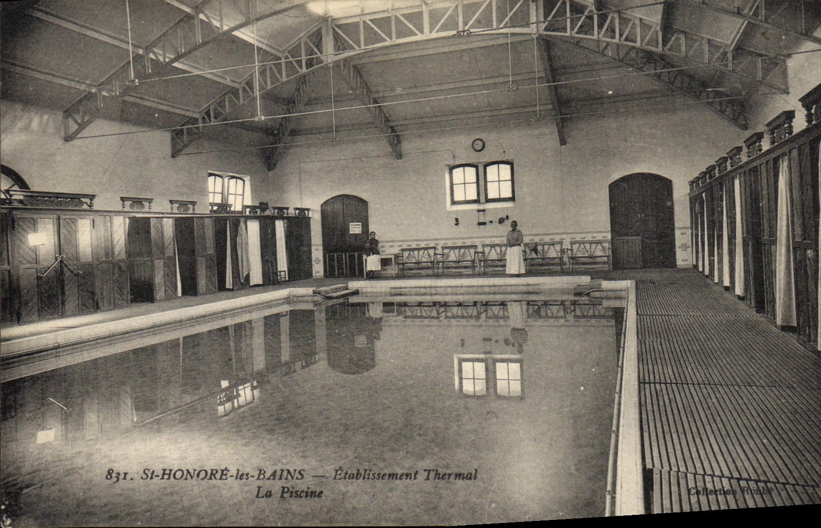 VINTAGE POSTCARD Thermalisme St Honors Hydropathic establishment les Bains the swimming pool