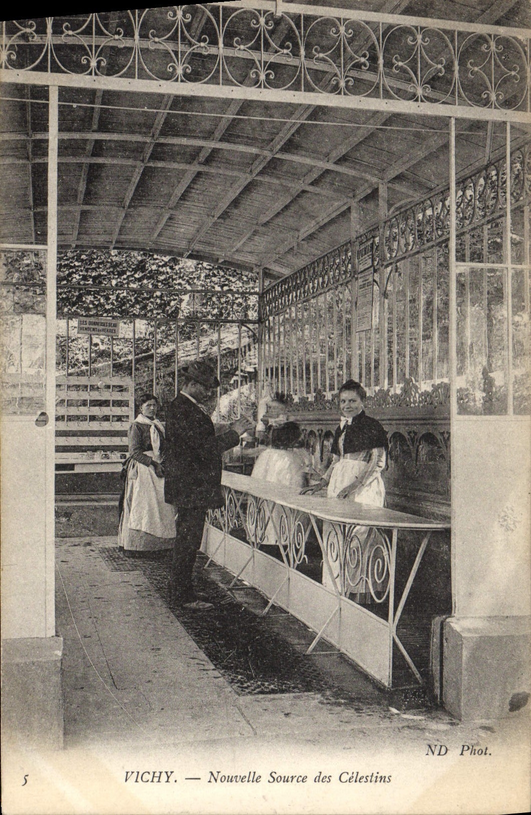 VINTAGE POSTCARD Hydrotherapy Vichy News source of Celestins