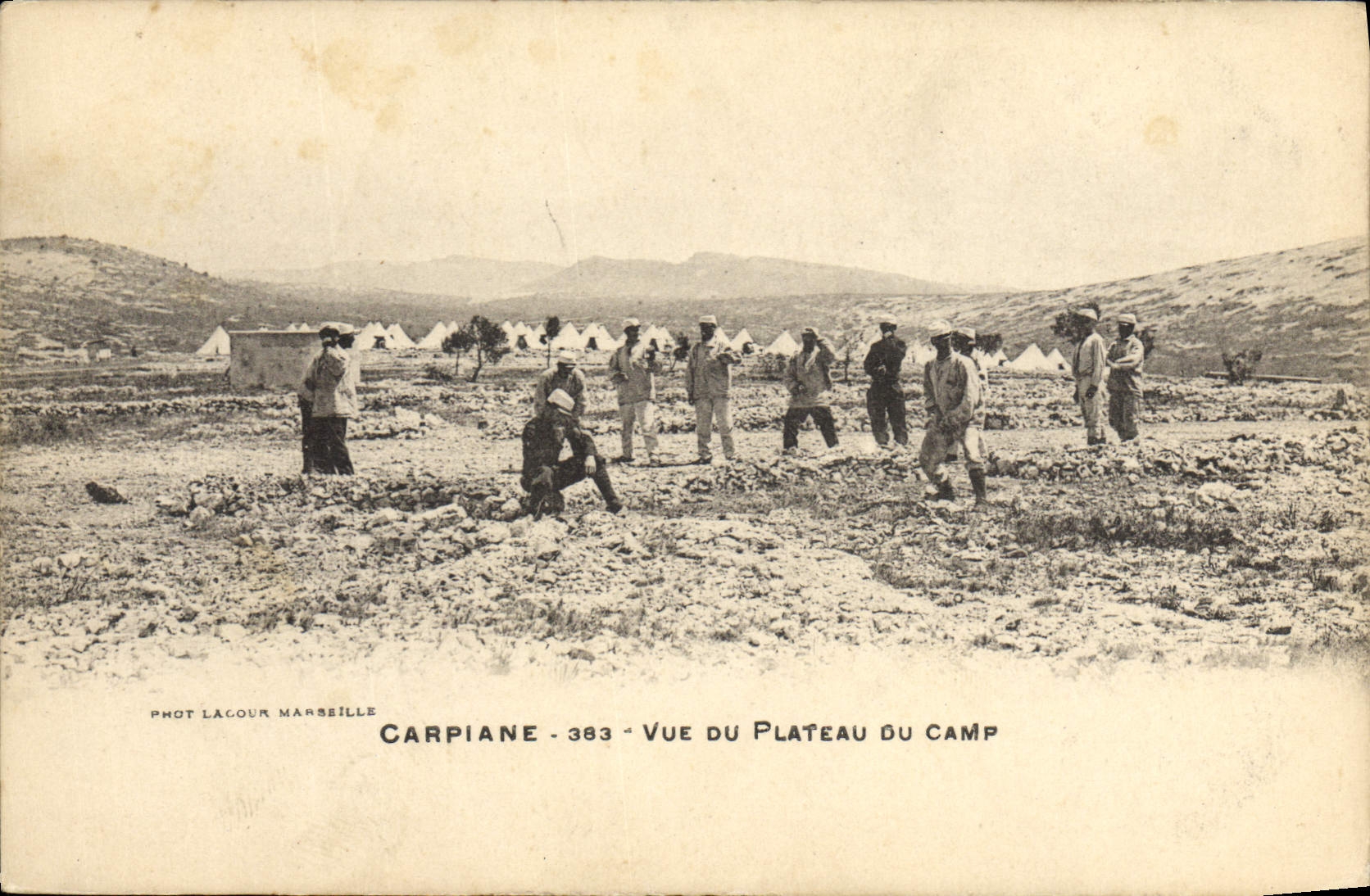 CPA Boxe Carpiane Vue du plateau du camp
