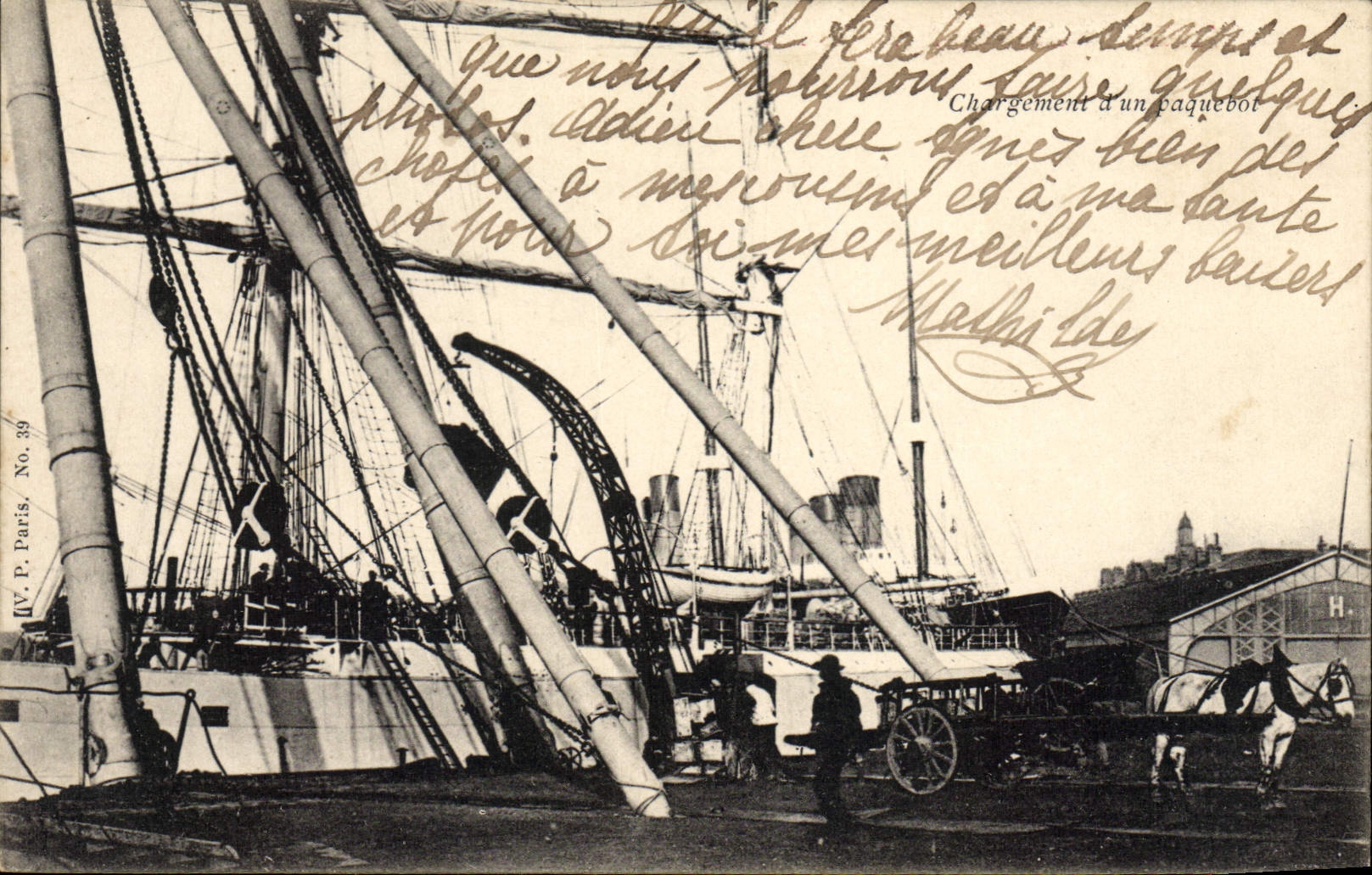 VINTAGE POSTCARD Boat Loading of a Steamer