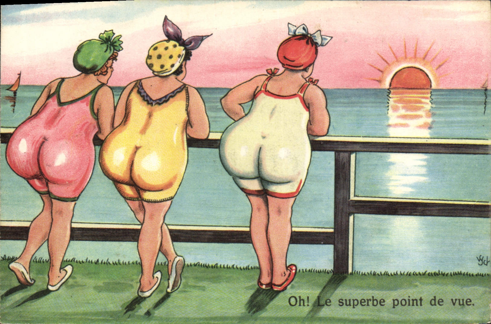 VINTAGE POSTCARD Fantasy Oh Illustrator the superb point of view
