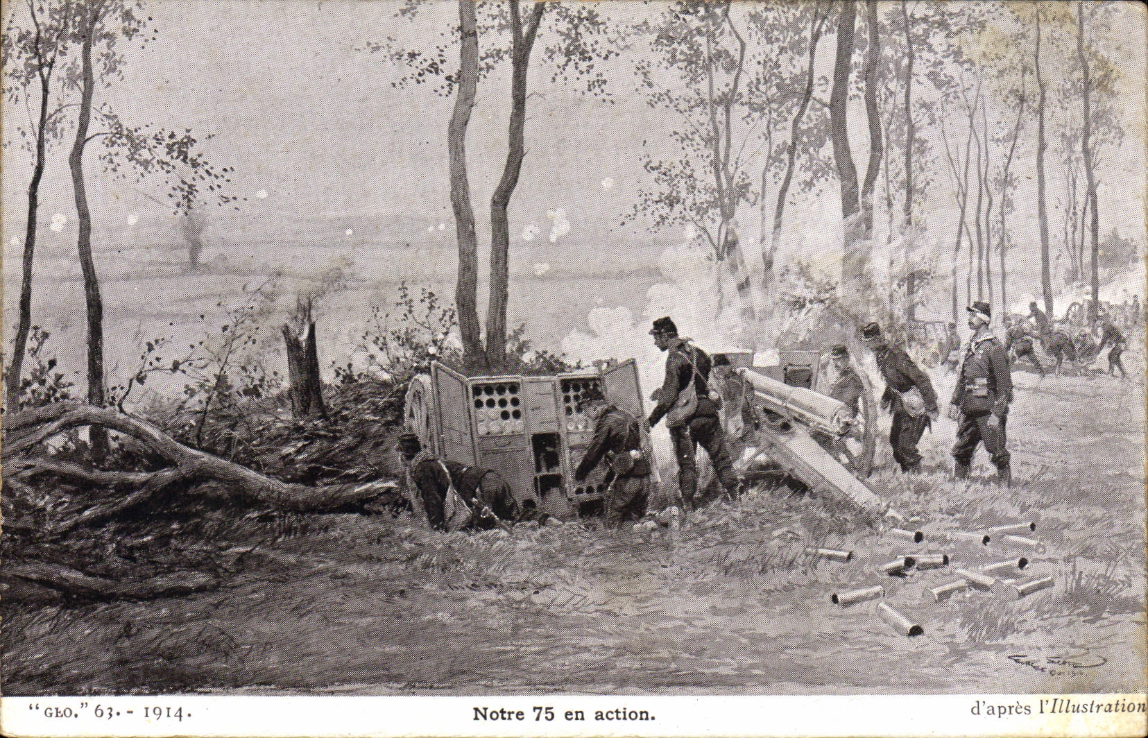 CPA Militaria Notre 75 en action 