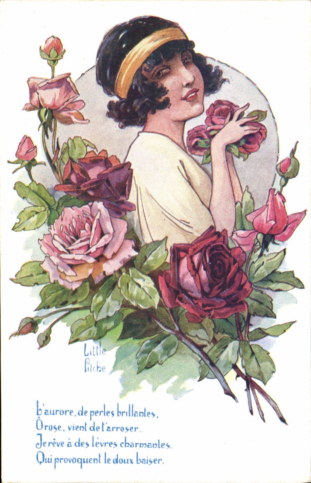 CPA Fantaisie Illustrateur Femme Little Pitche