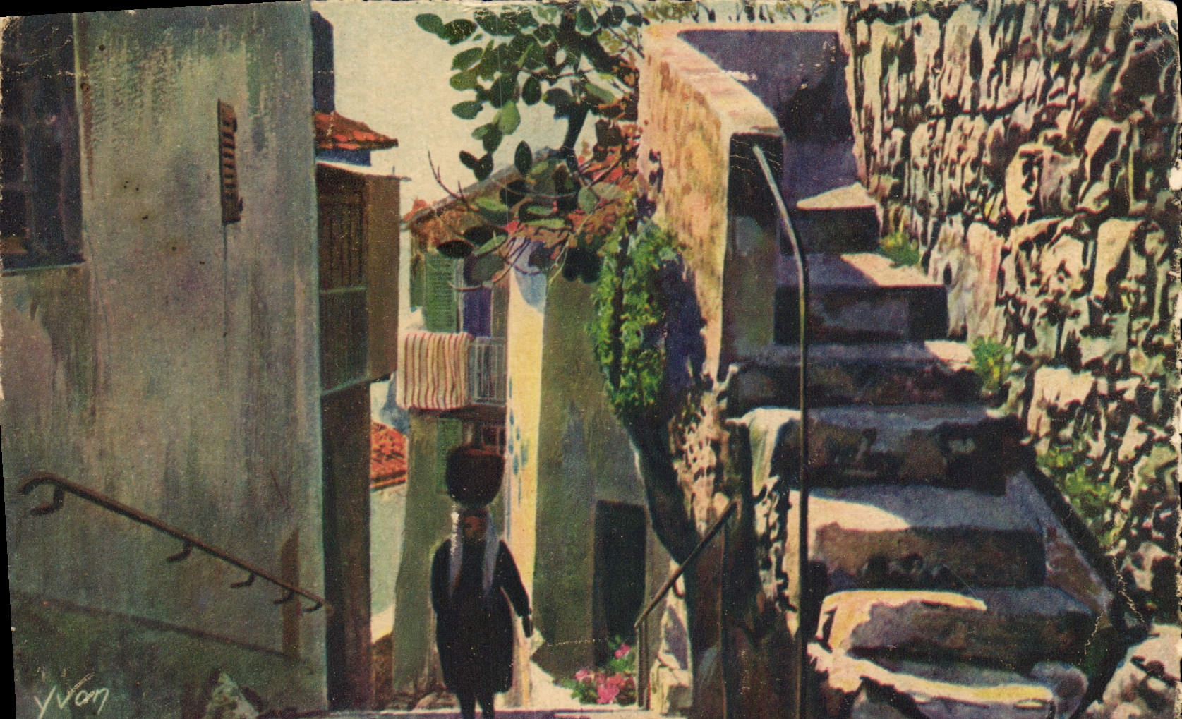 CPA Eze Une Vieille rue du Village