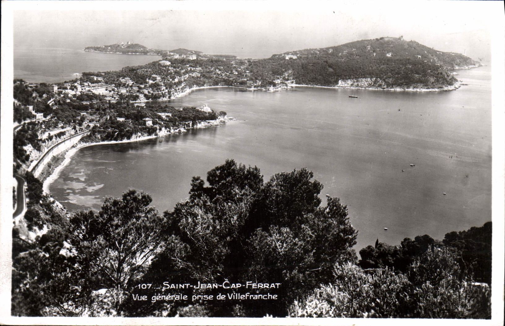 VINTAGE POSTCARD Holy Jean Cape Ferrat View Taken of Villefranche