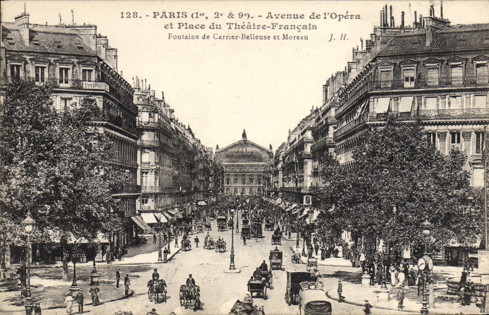 CPA Paris Avenue de L'Opera et Place du Theatre Francais