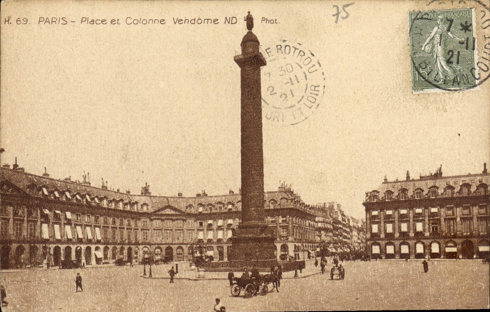 CPA Paris Place et Colonne Vendome