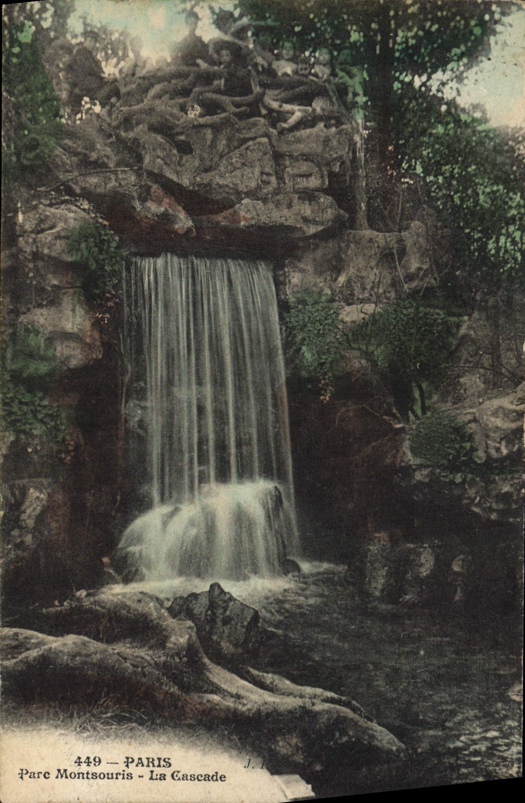 VINTAGE POSTCARD Paris Montsouris Park the Cascade
