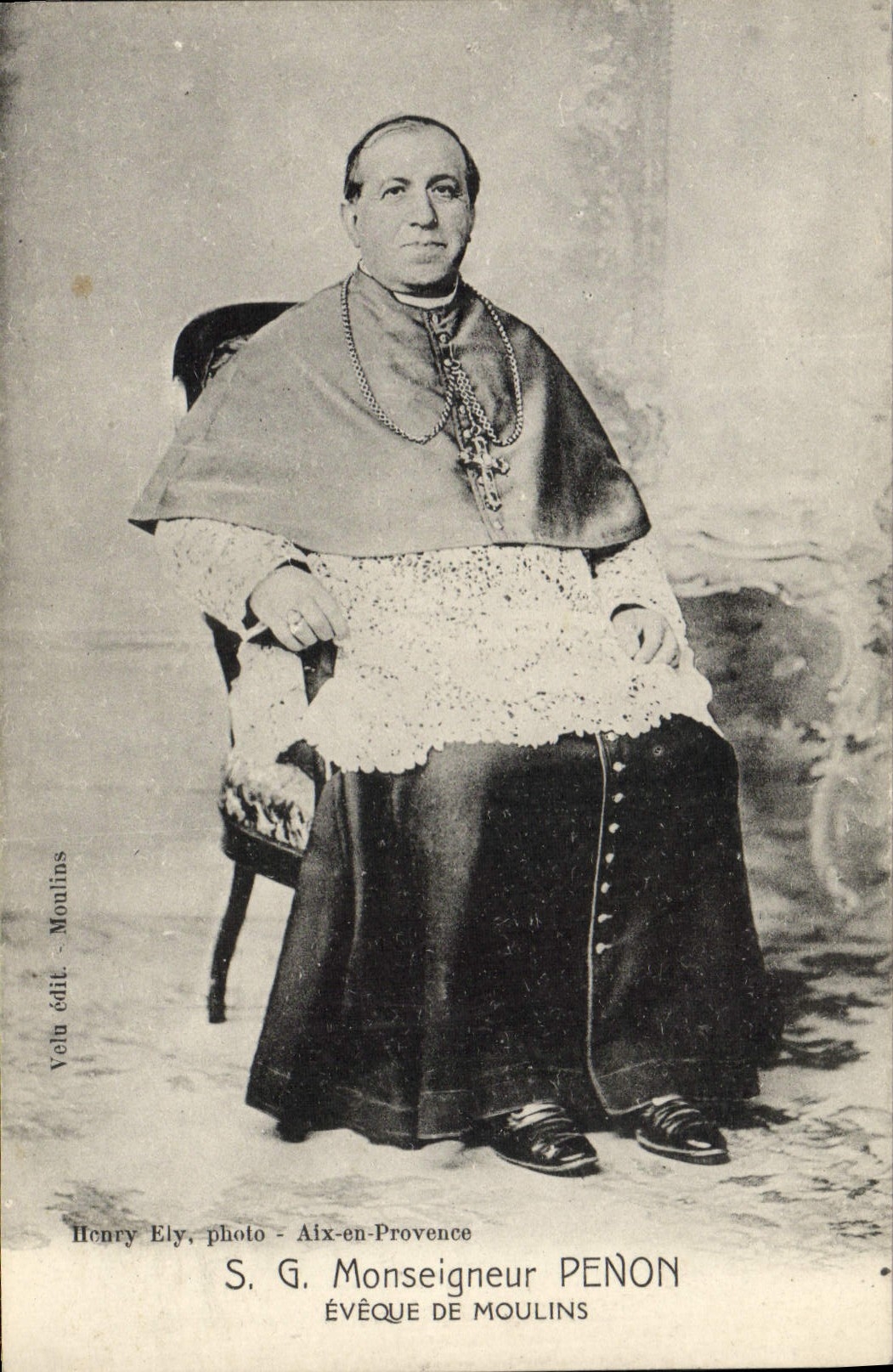 Obispo de Penon del Monseigneur del SG de la POSTAL de la VENDIMIA de Moulins